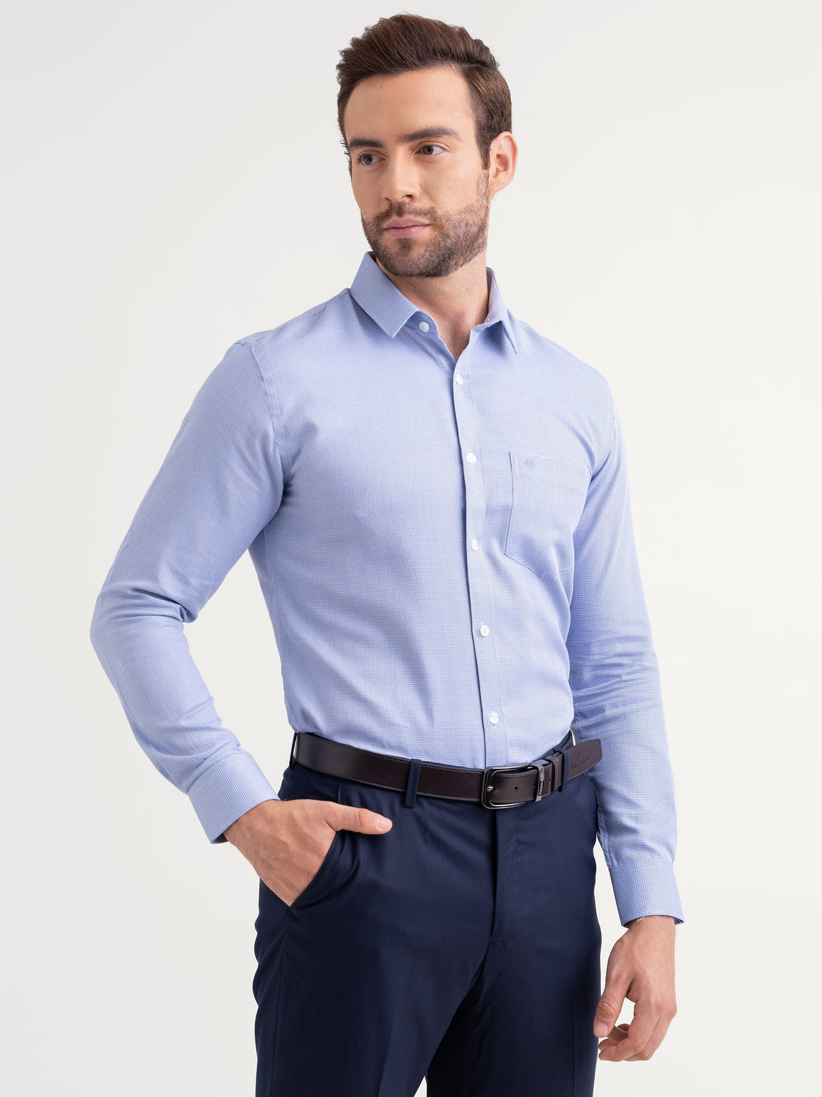Emerald Formal Dobby Slim Fit - Dark Blue