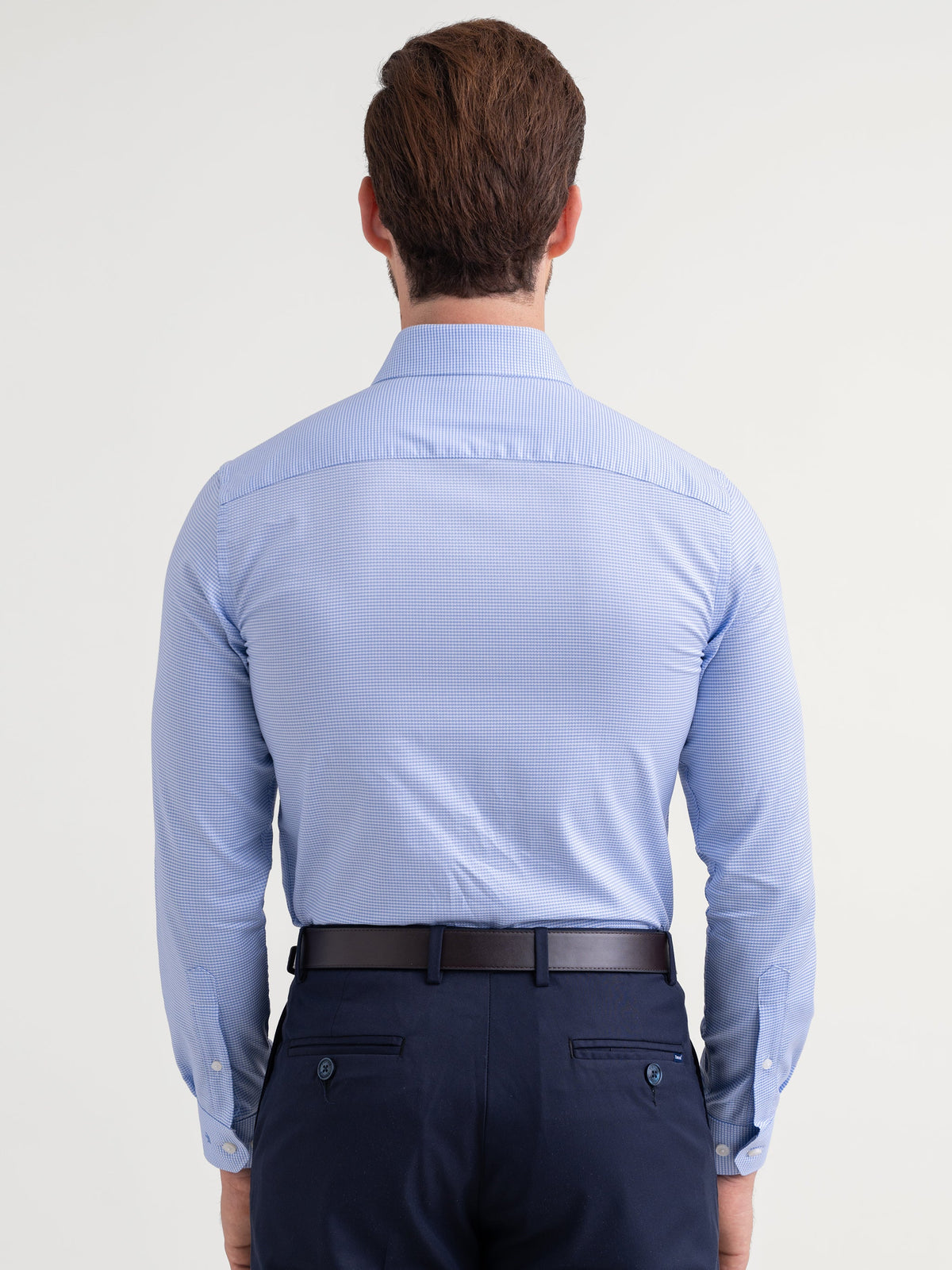 Emerald Majesty Micro Checks Slim Fit - Little Boy Blue