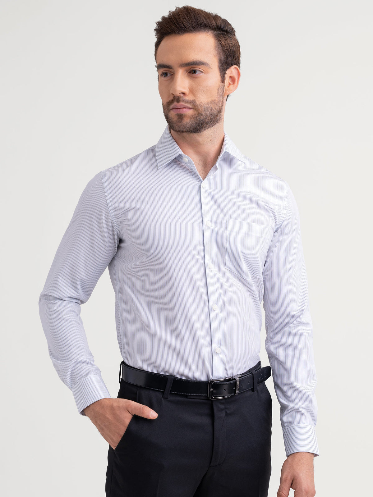 Emerald Majesty Stripe Regular Fit - Blanc De Blanc