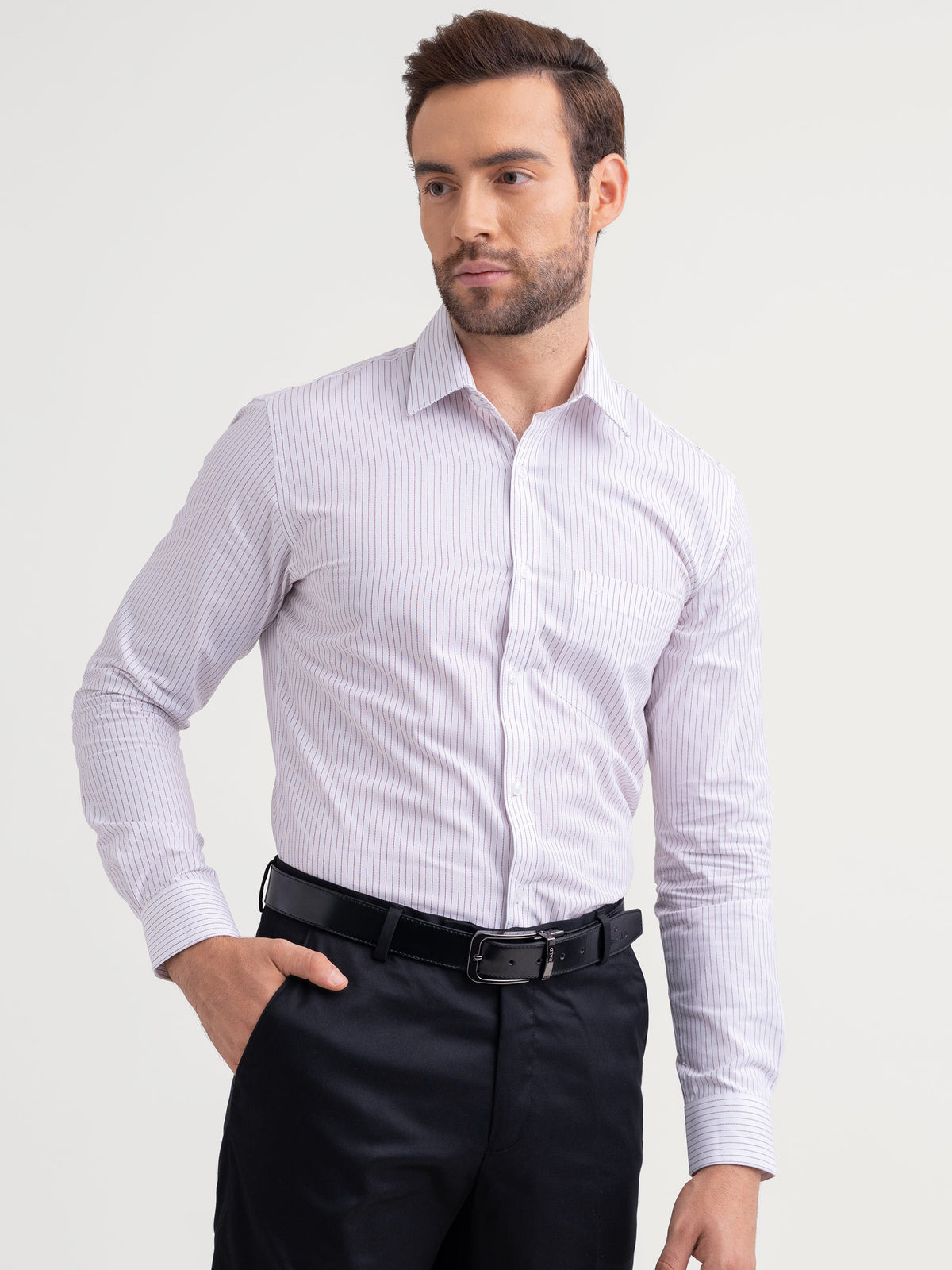 Emerald Formal Stripe Slim Fit - Magenta