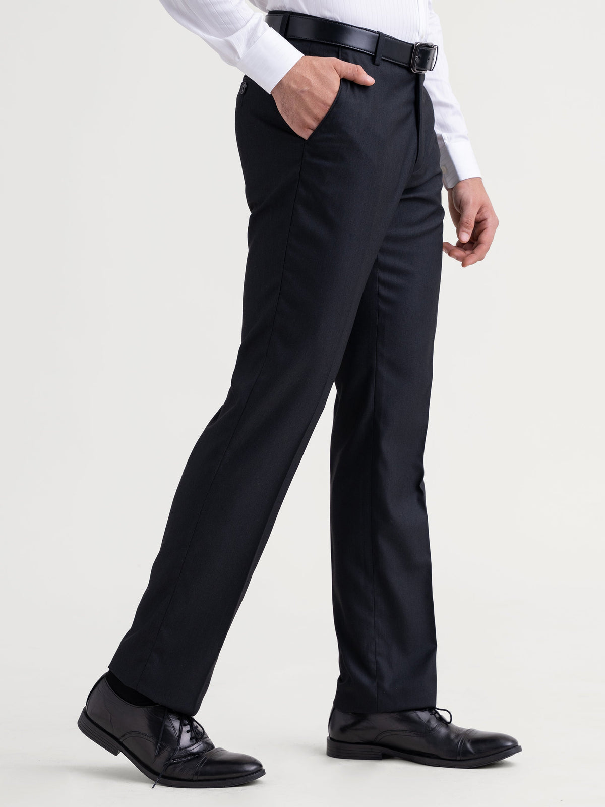Emerald Formal Trouser Stripe Slim Fit - Black Inck