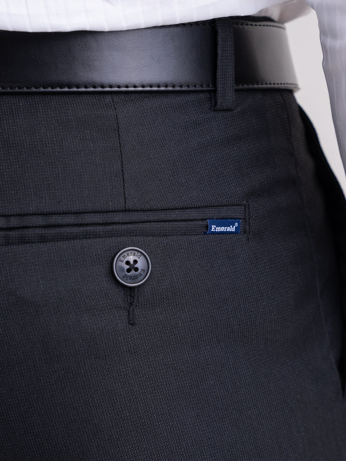 Emerald Formal Trouser Stripe Slim Fit - Black Inck