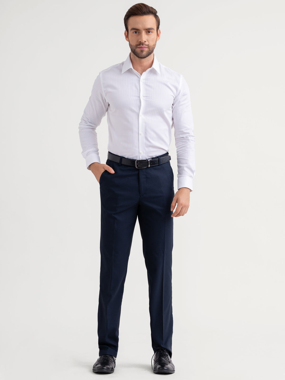 Emerald Formal Trouser Plain Regular Fit - Bleached Denim