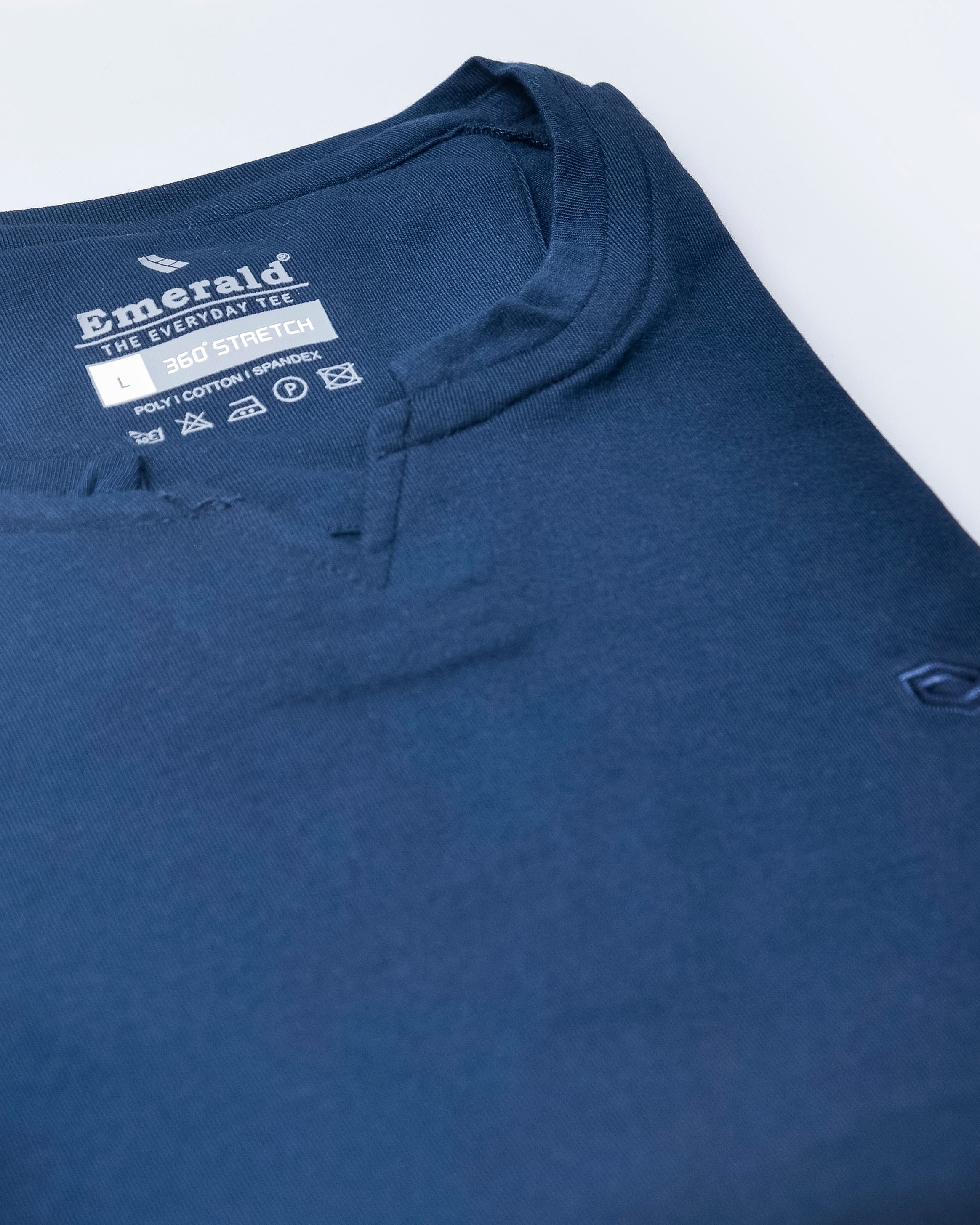 Emerald crew Neck Tee-Insignia Blue