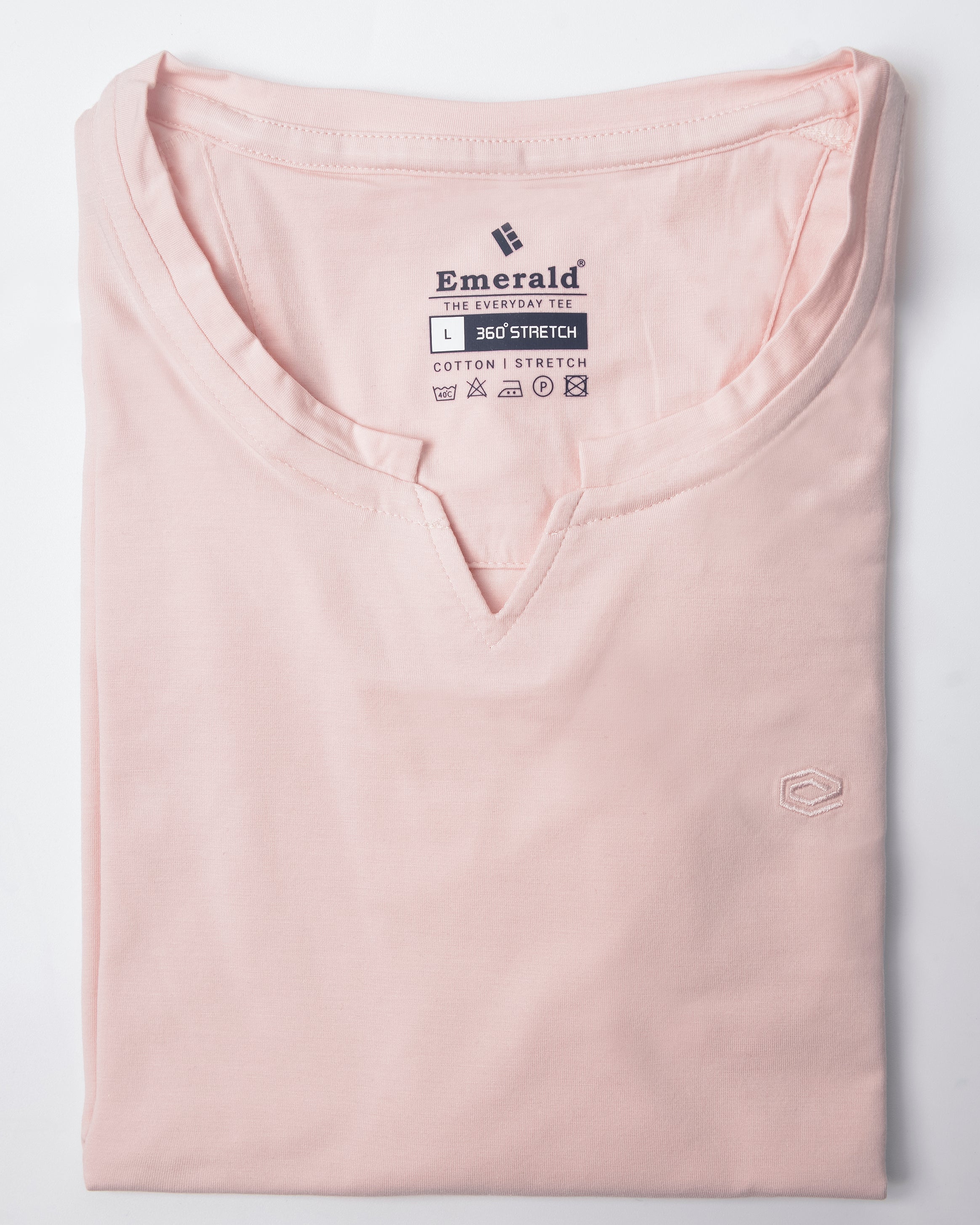 Emerald crew Neck Tee-Pink