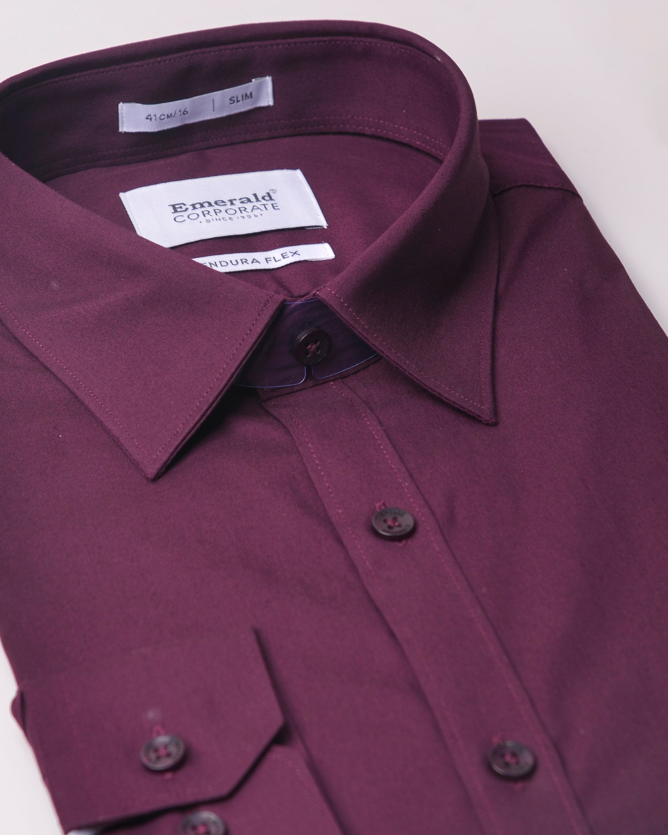 Emerald Corporate Plain Slim Fit-Plum Wine