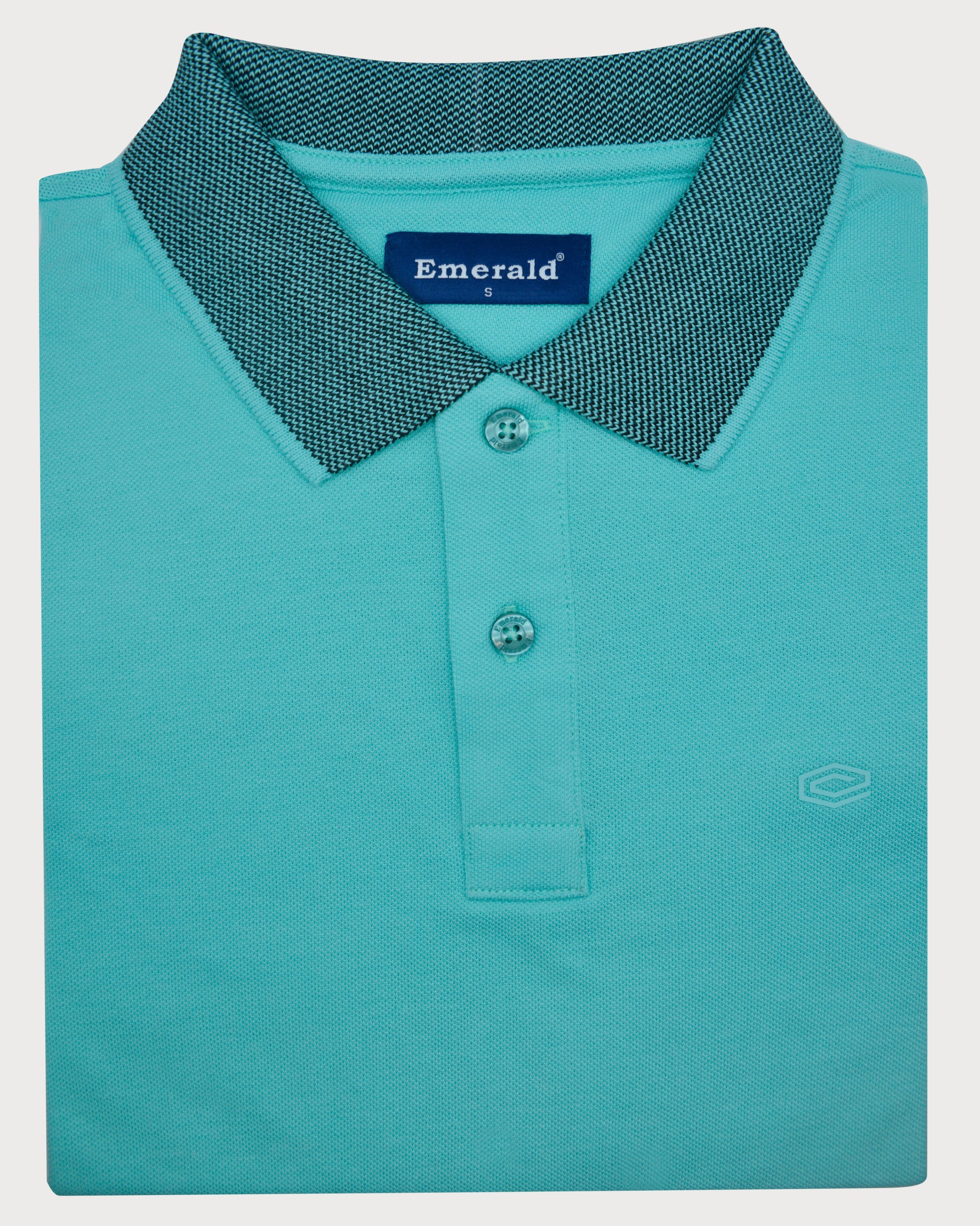 Emerald Polo Pique Solid Slim Fit-Bleached Sand