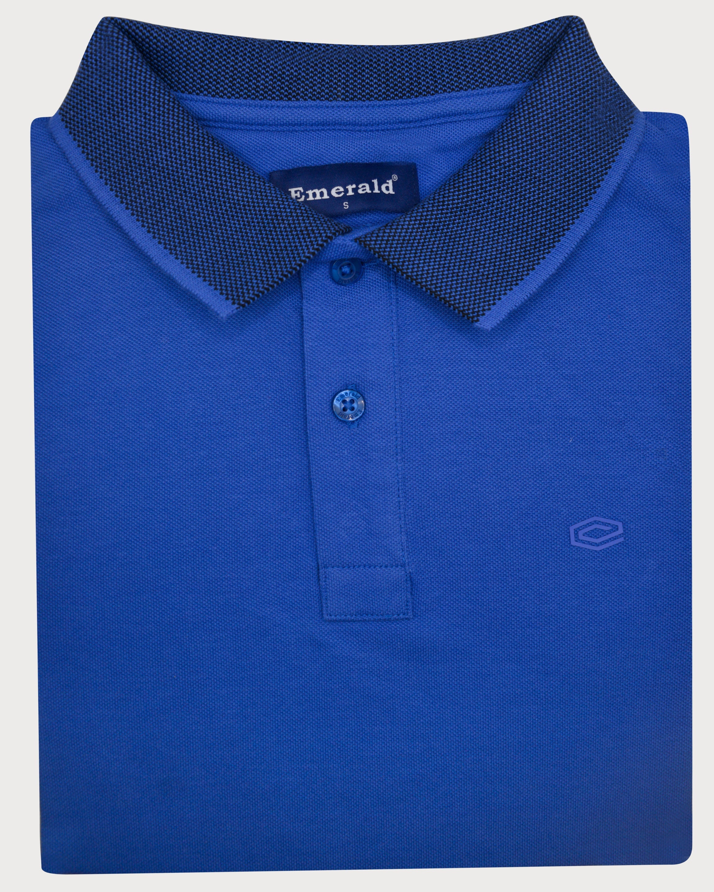 Emerald Polo Pique Solid Slim Fit-Bright Cobalt