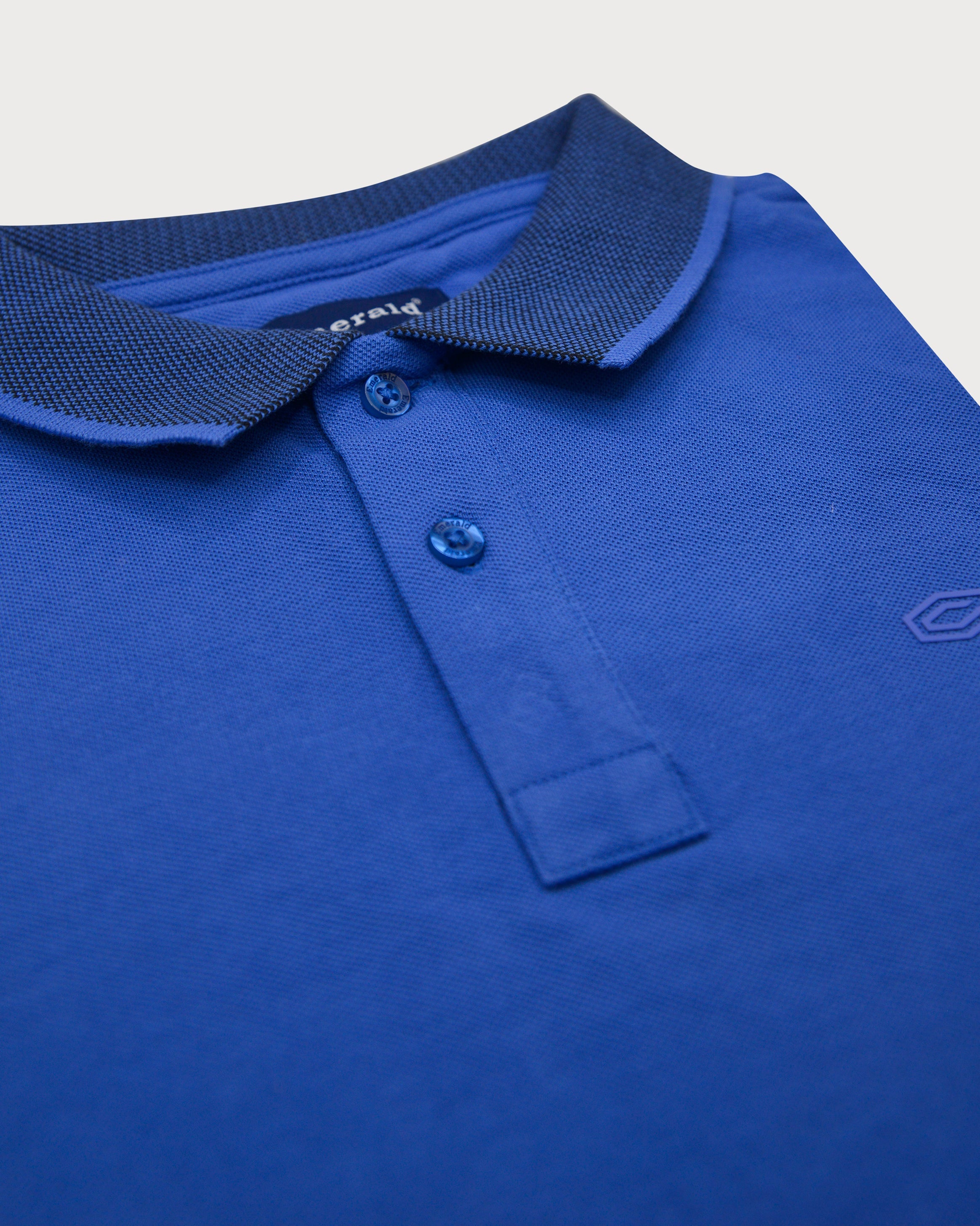 Emerald Polo Pique Solid Slim Fit-Bright Cobalt