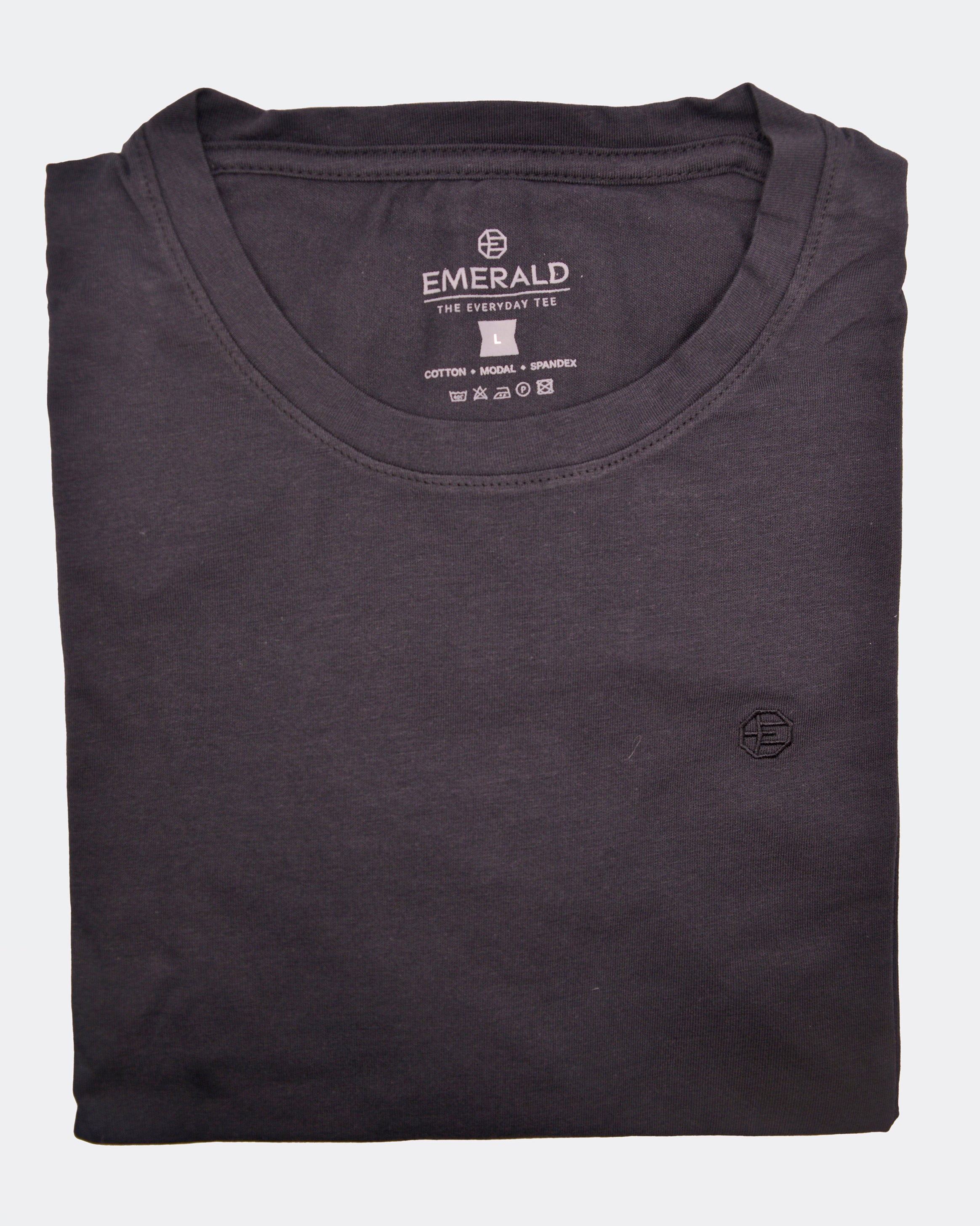 Emerald Crew Neck Tee-Dark Denim