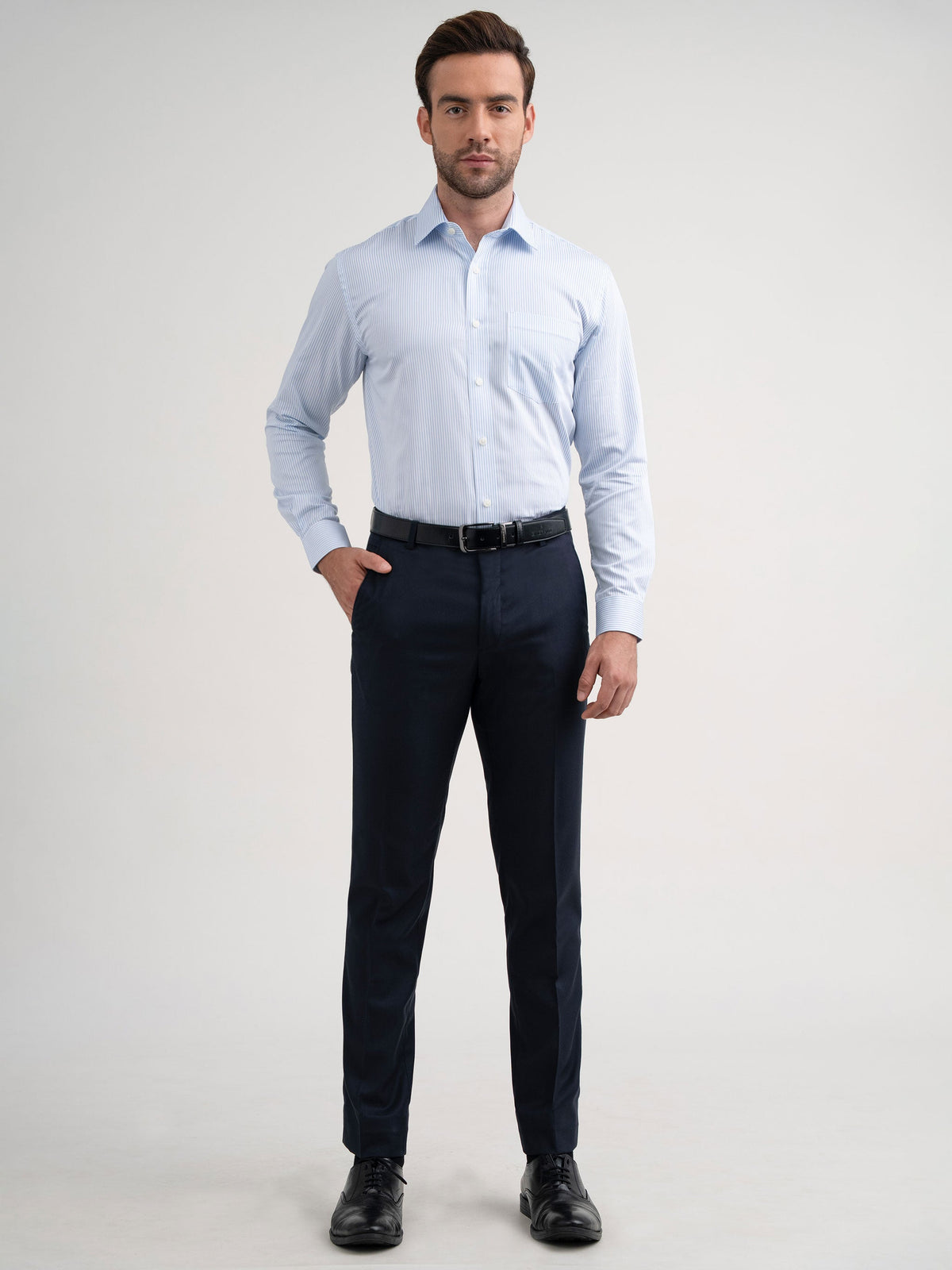 Emerald Majesty Stripe Regular Fit - Angle Blue