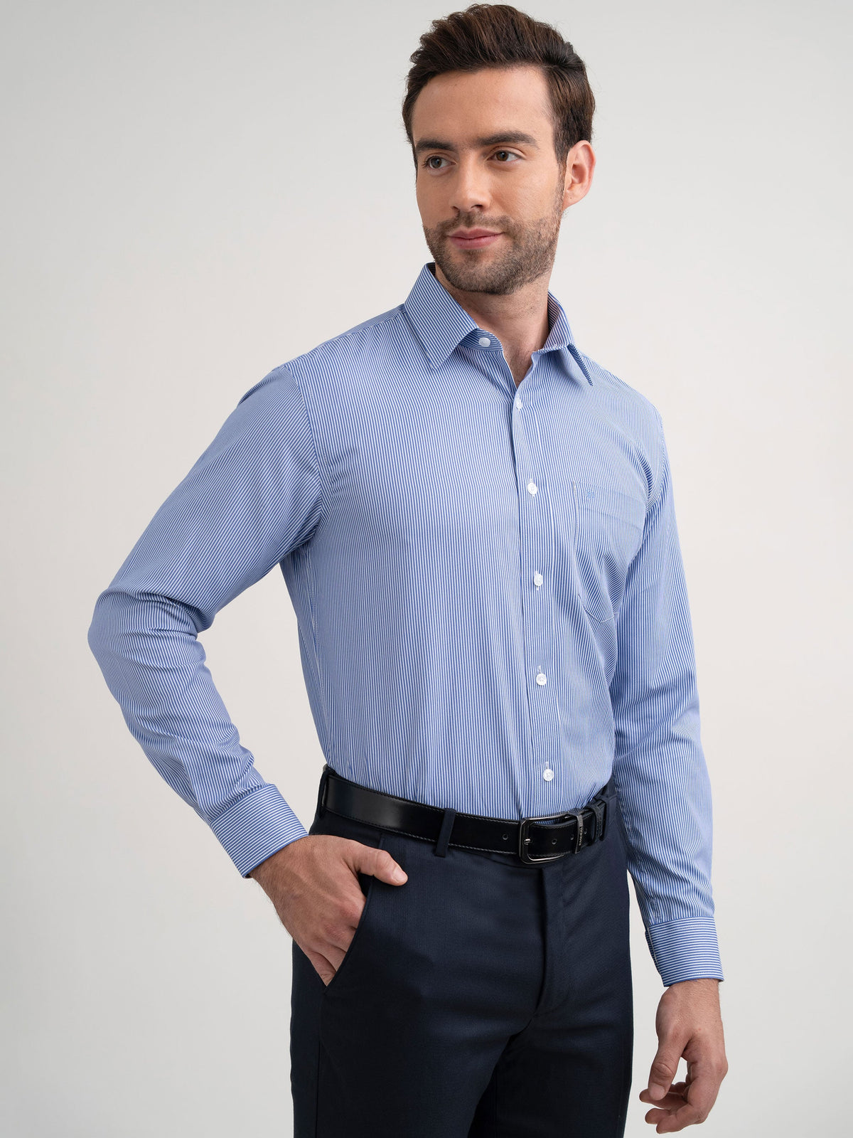 Emerald Formal Stripe Regular Fit - Victoria Blue