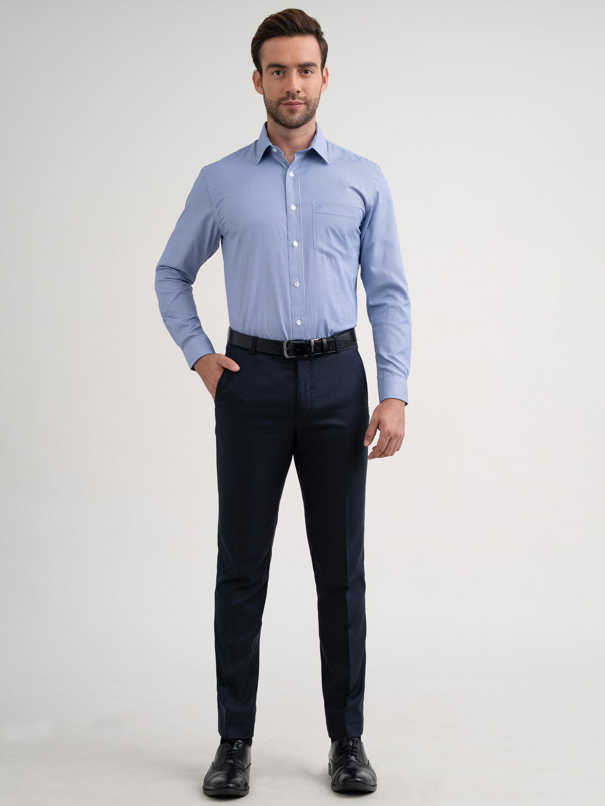 Emerald Formal Stripe Regular Fit - Victoria Blue