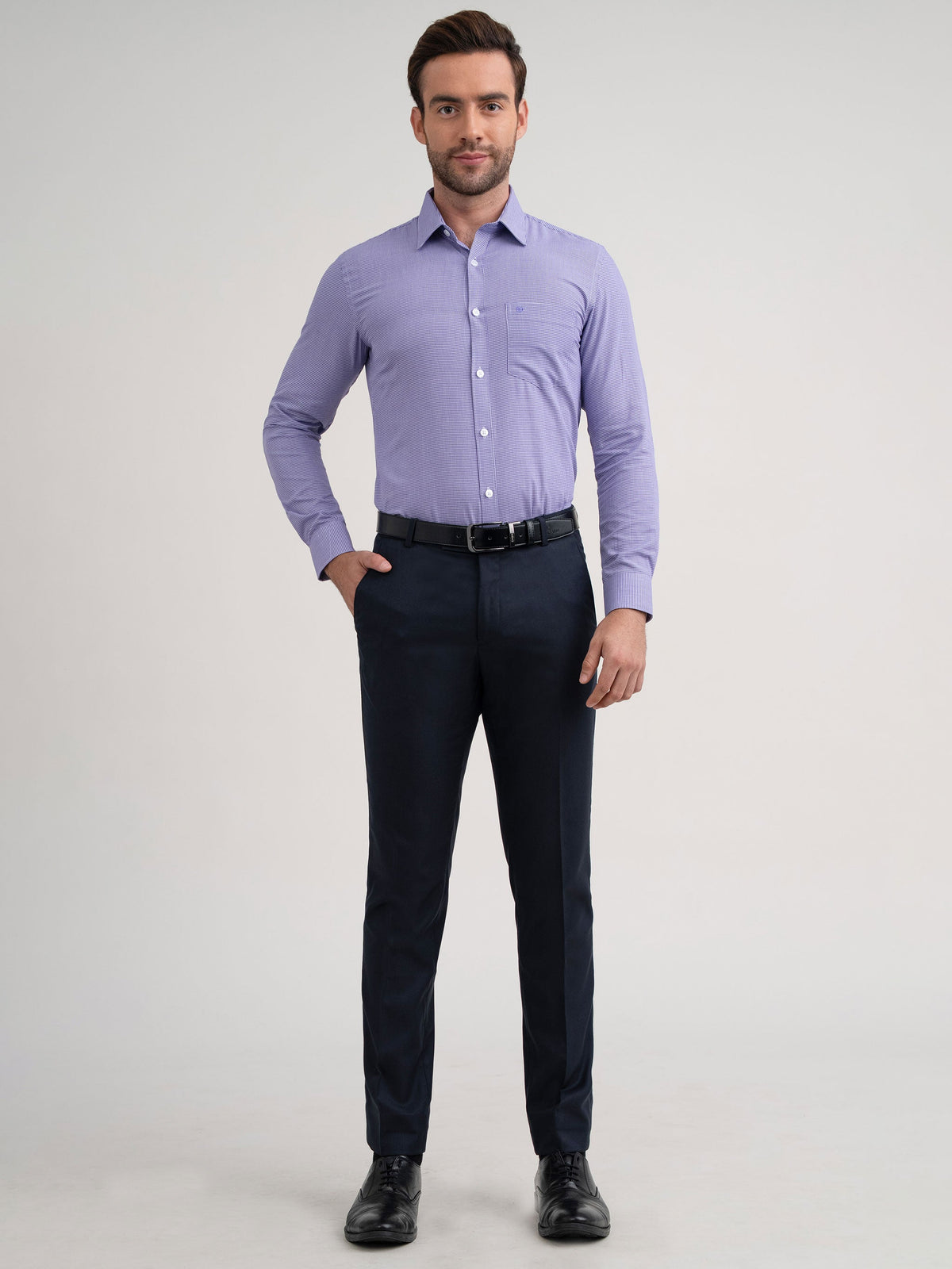 Emerald Corporate Houndstooth Slim Fit - Purple