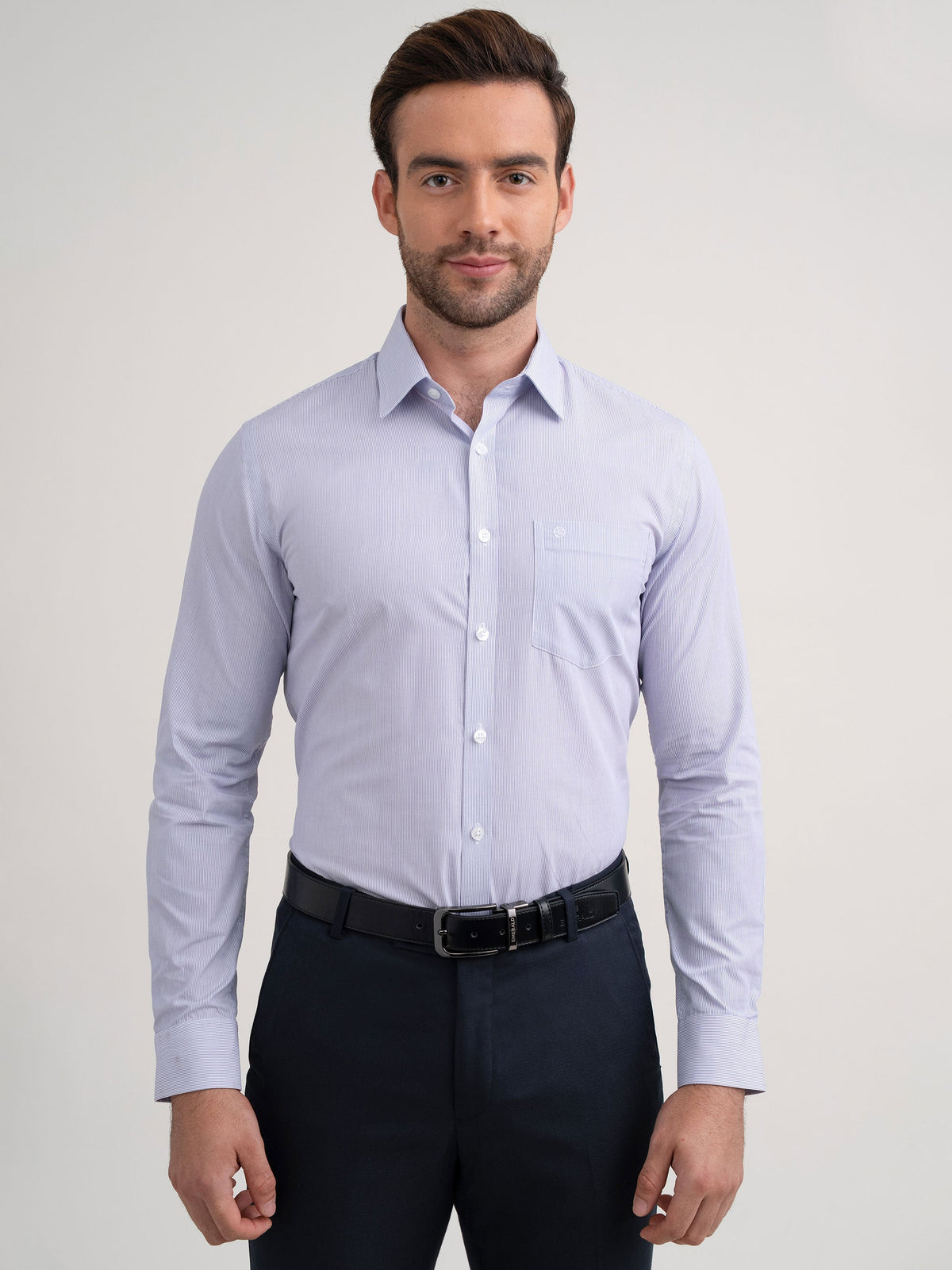 Emerald Corporate Dress Stripe Slim Fit - Purple