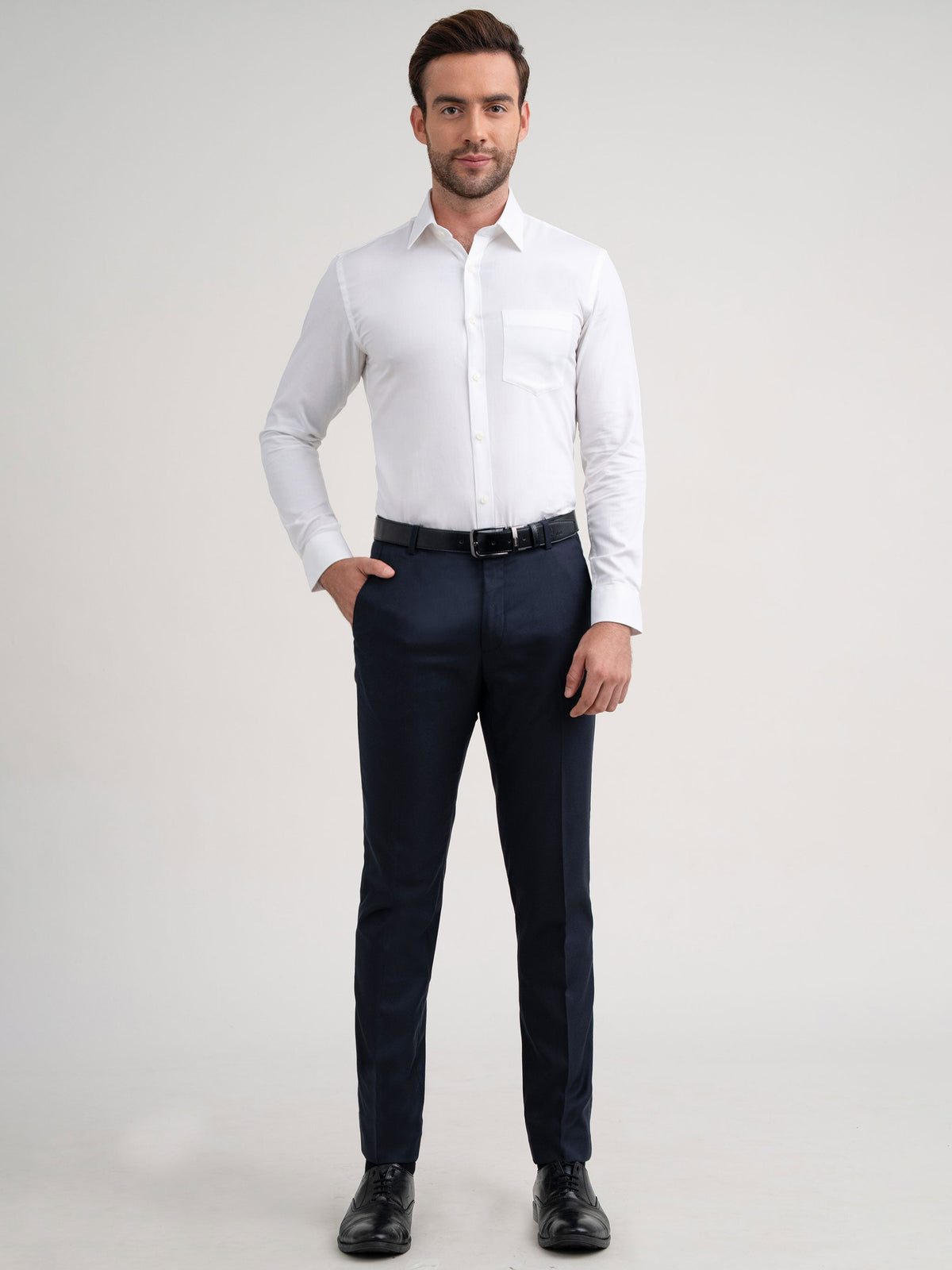 Emerald Formal Trouser Checks Ultra Slim Fit - Black
