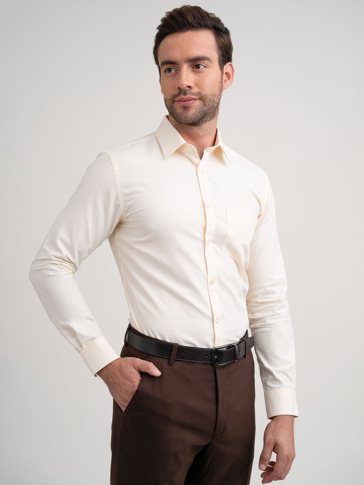 Emerald Formal Plain Slim Fit - Cream Gold
