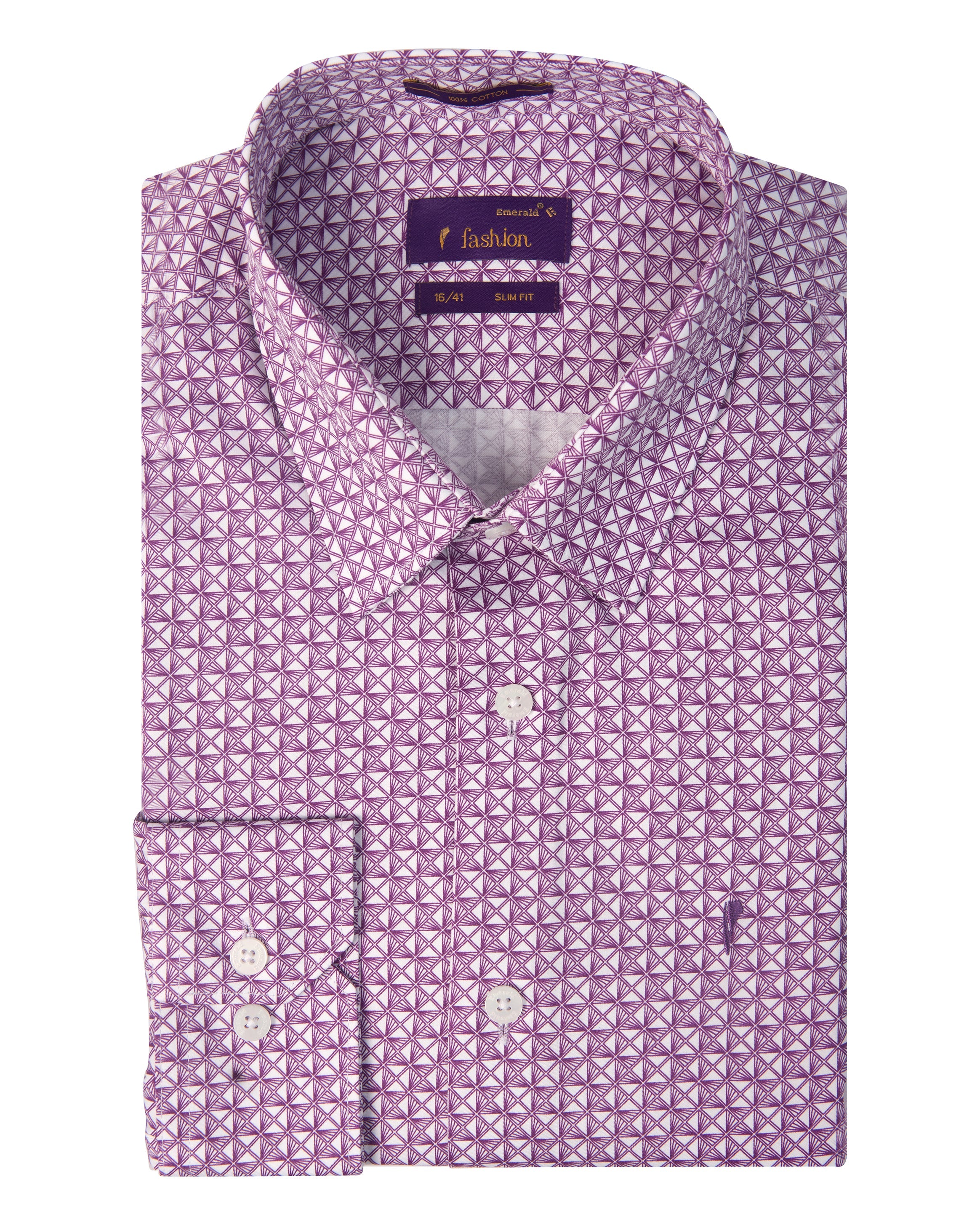 Emerald Fashion Printed Slim Fit-Purple Orchid