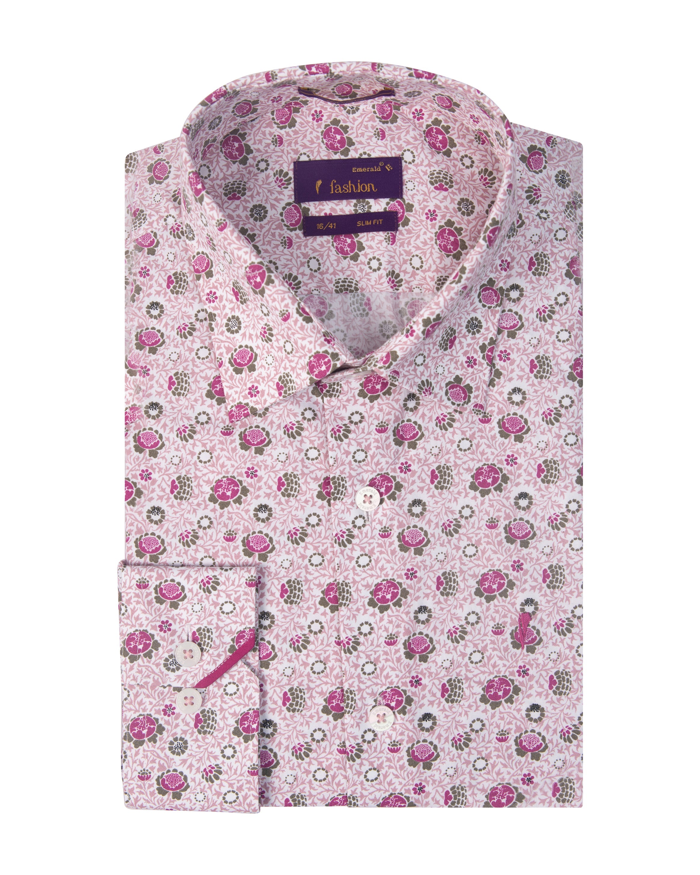 Emerald Fashion Printed Slim Fit-Fuchsia Rose