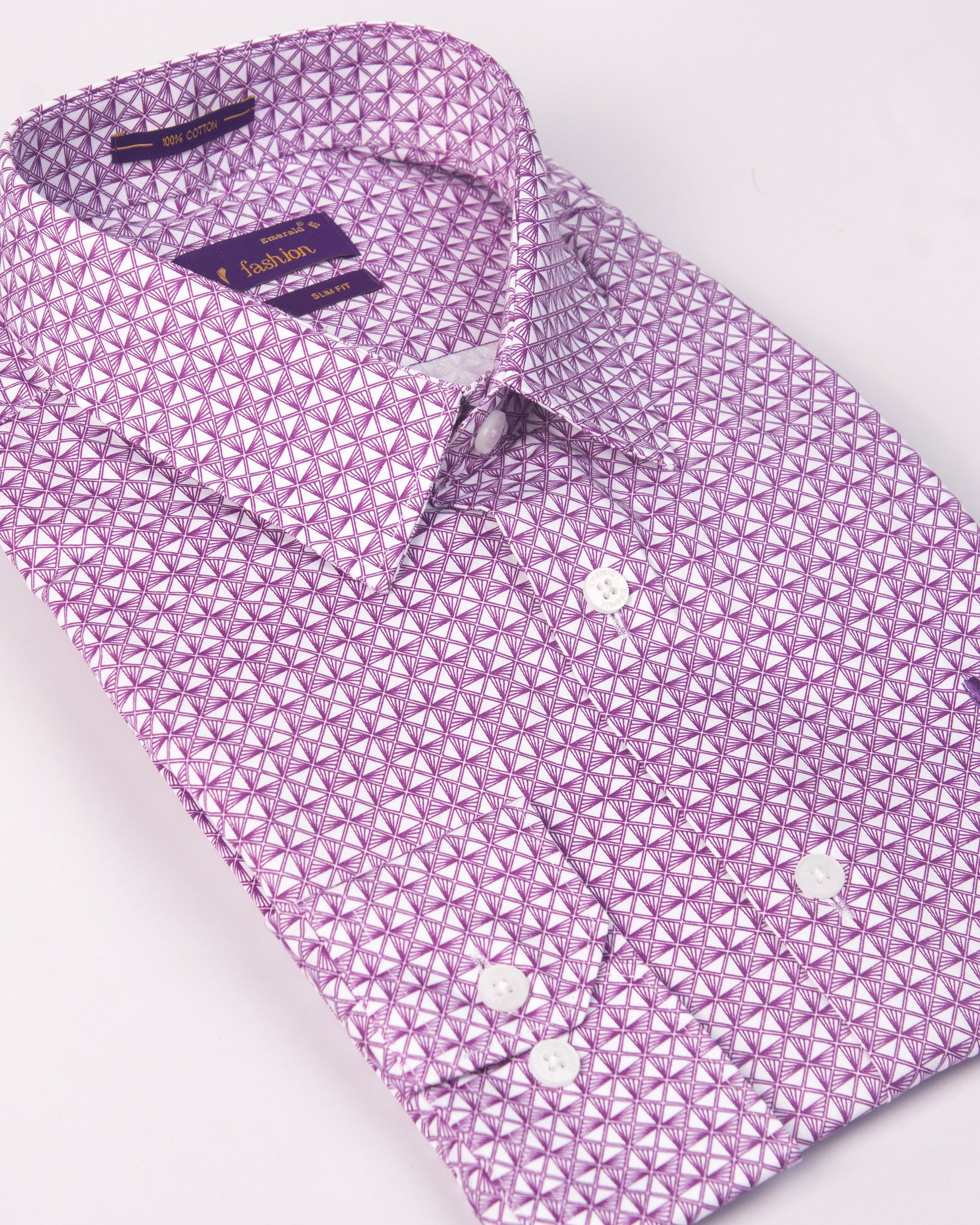 Emerald Fashion Printed Slim Fit-Purple Orchid