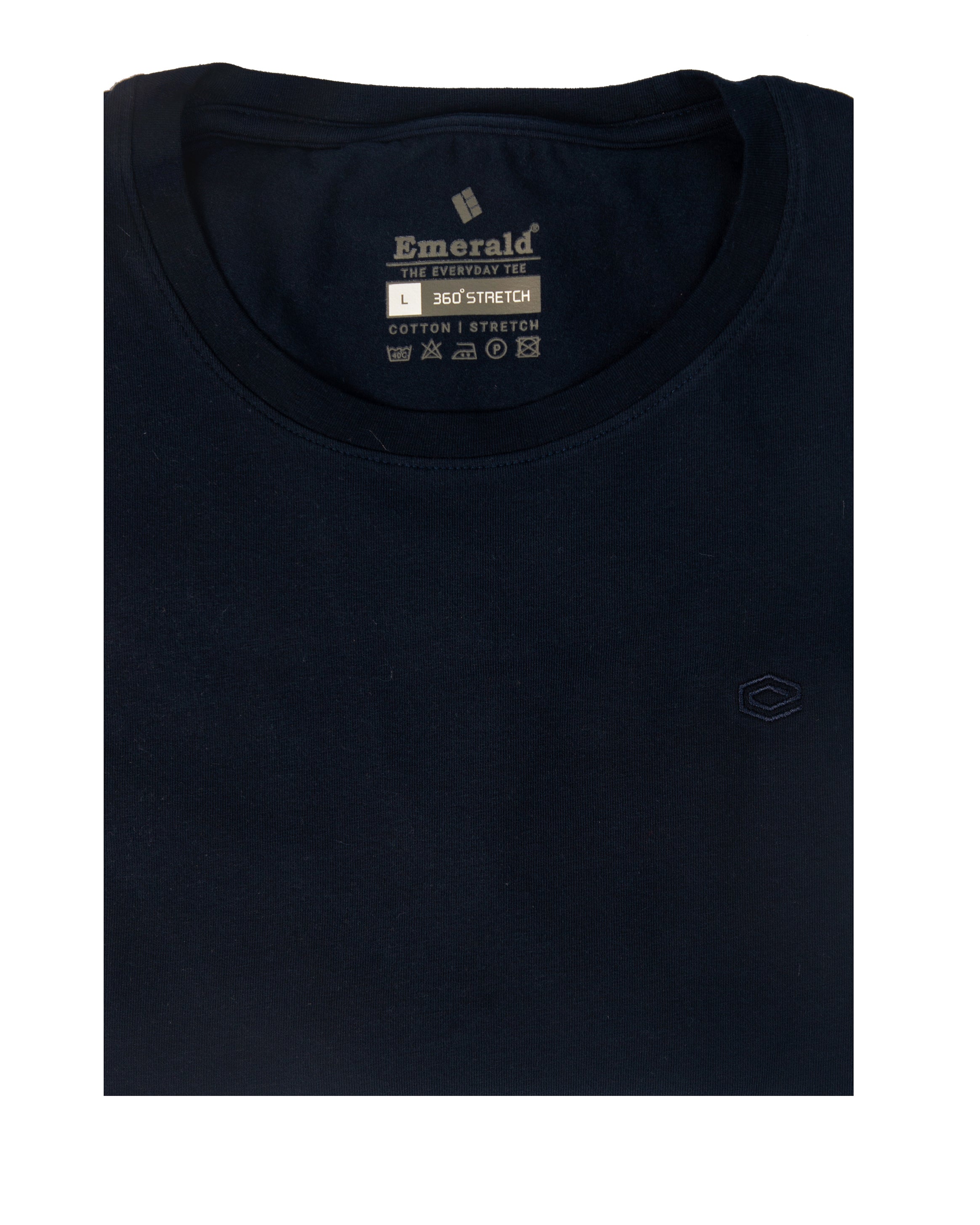 Emerald Crew Single Jersey Slim Fit-Estate Blue