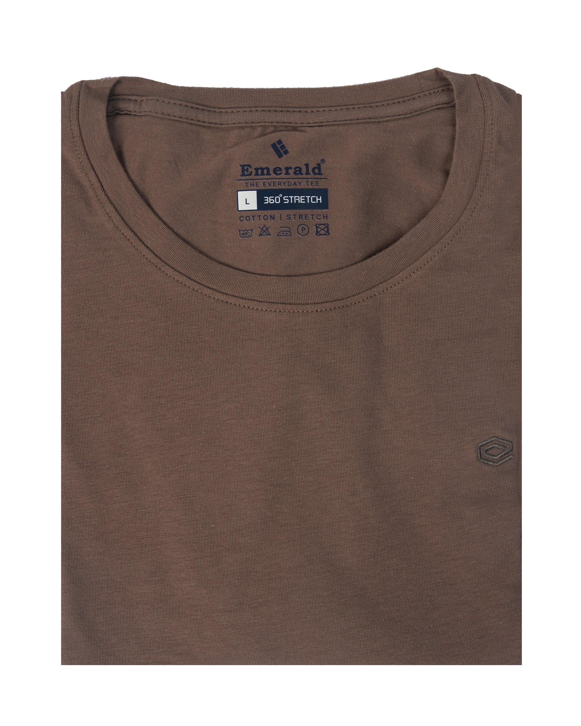 Emerald Crew Single Jersey Slim Fit-Stucco Brown