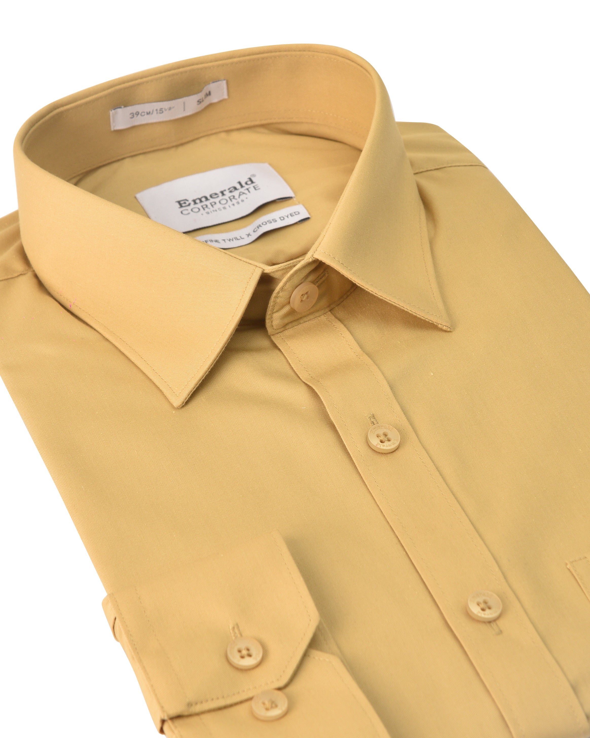 Emerald Corporate Twill Slim Fit-Jojoba Yellow