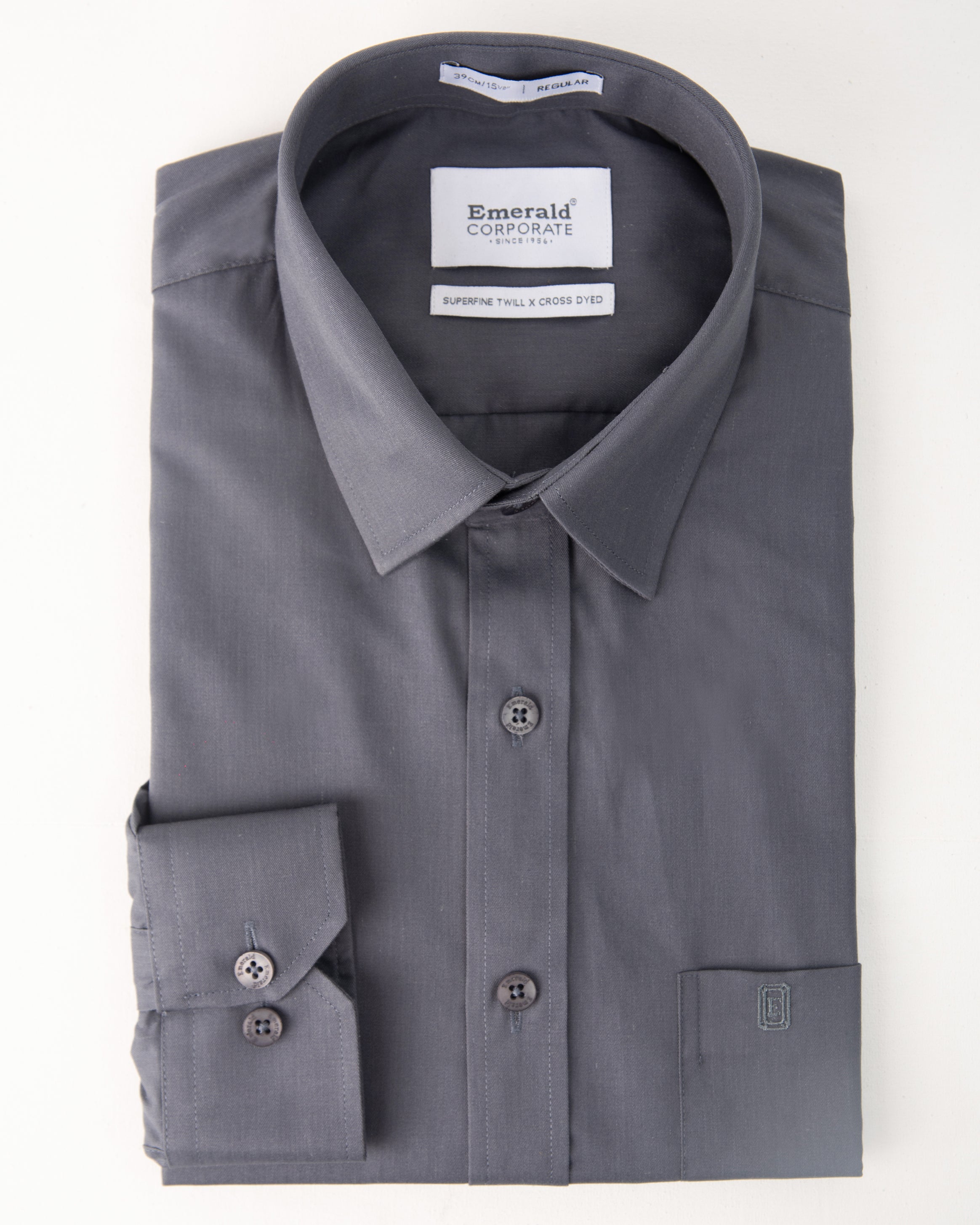 Emerald Corporate Twill Regular Fit-Steel Grey