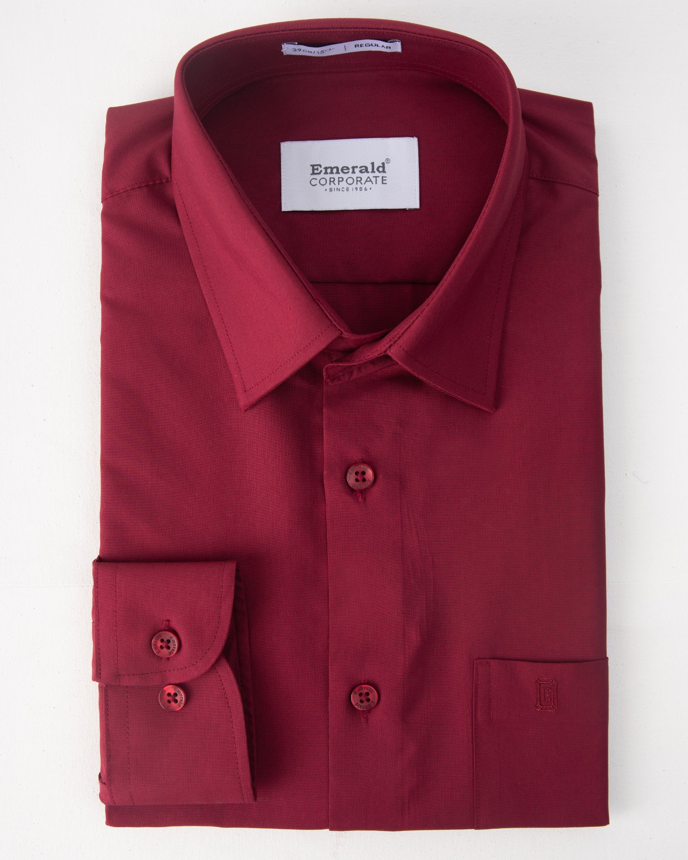 Emerald Corporate Plain Regular Fit-Scarlet