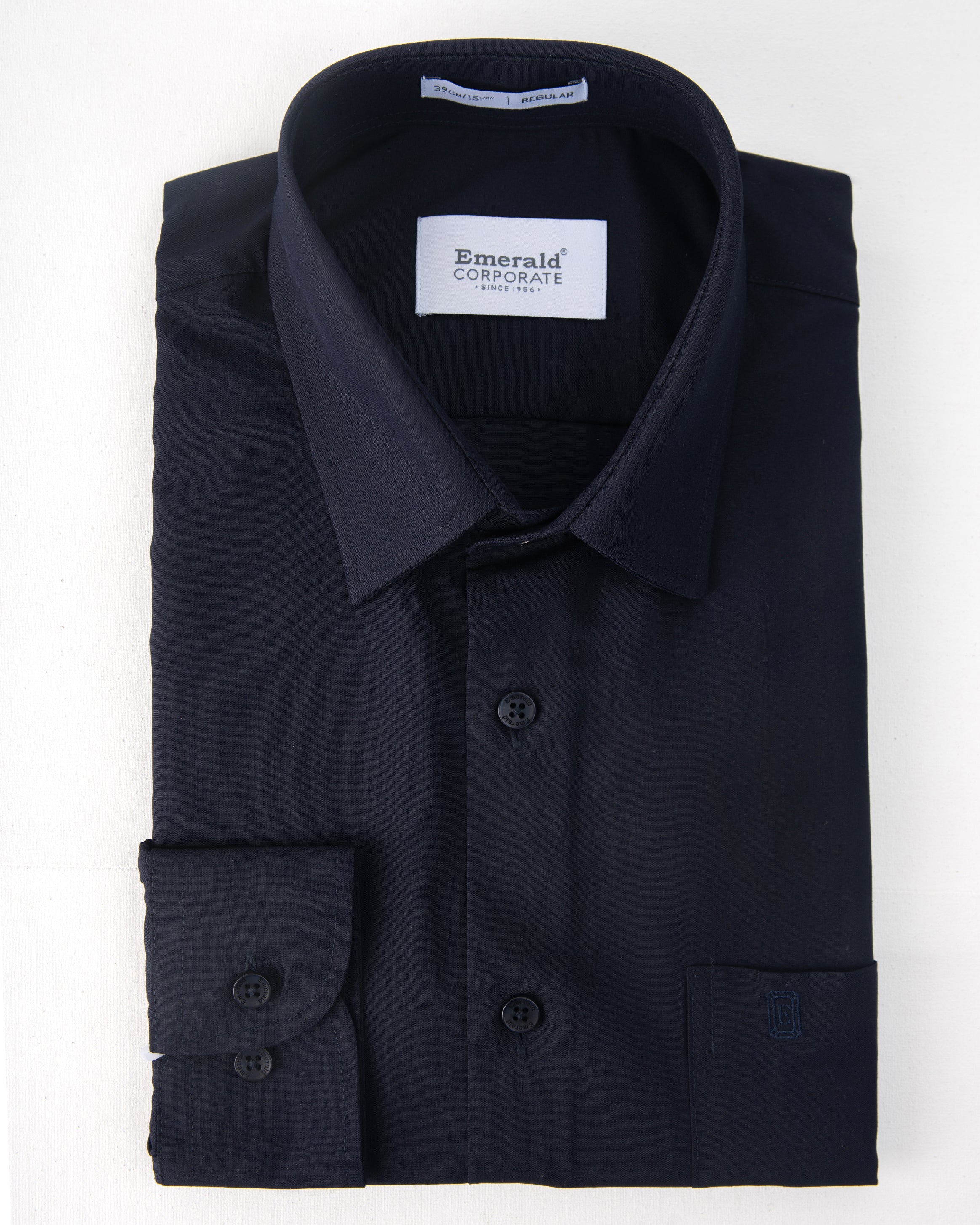 Emerald Corporate Plain Regular Fit-Midnight