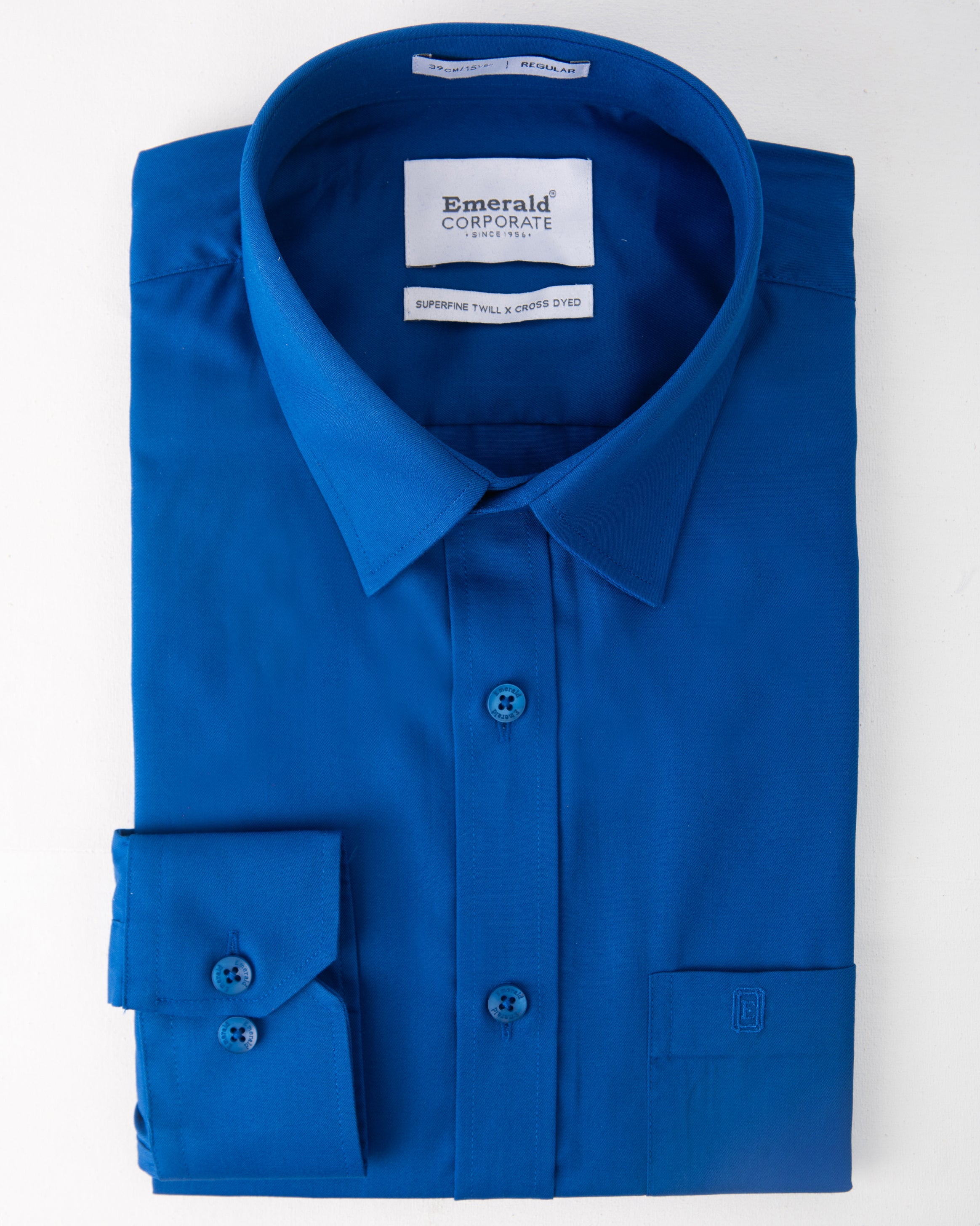 Emerald Corporate Twill Regular Fit-Dazzling Blue