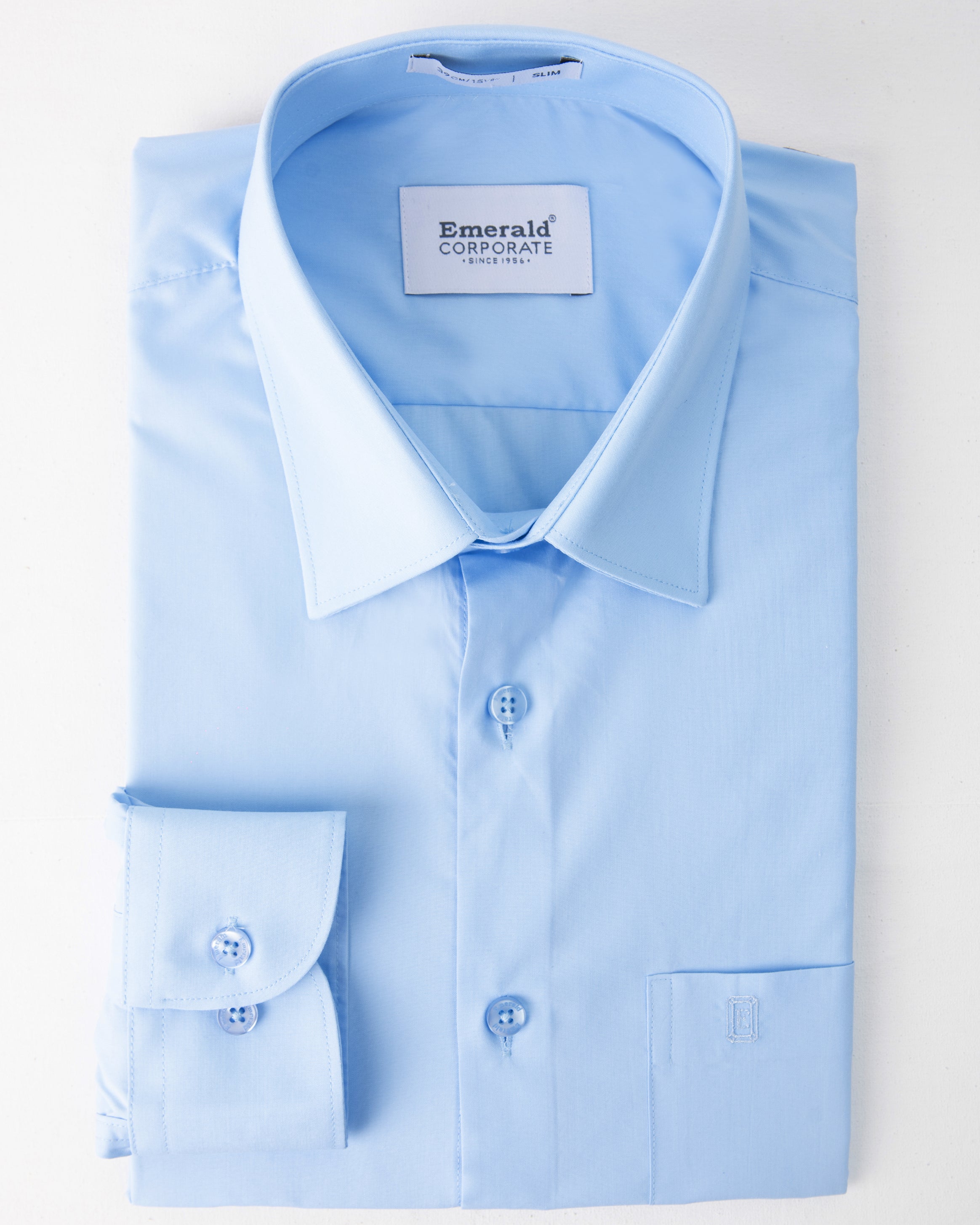 Emerald Corporate Plain Slim Fit-Cashmere Blue