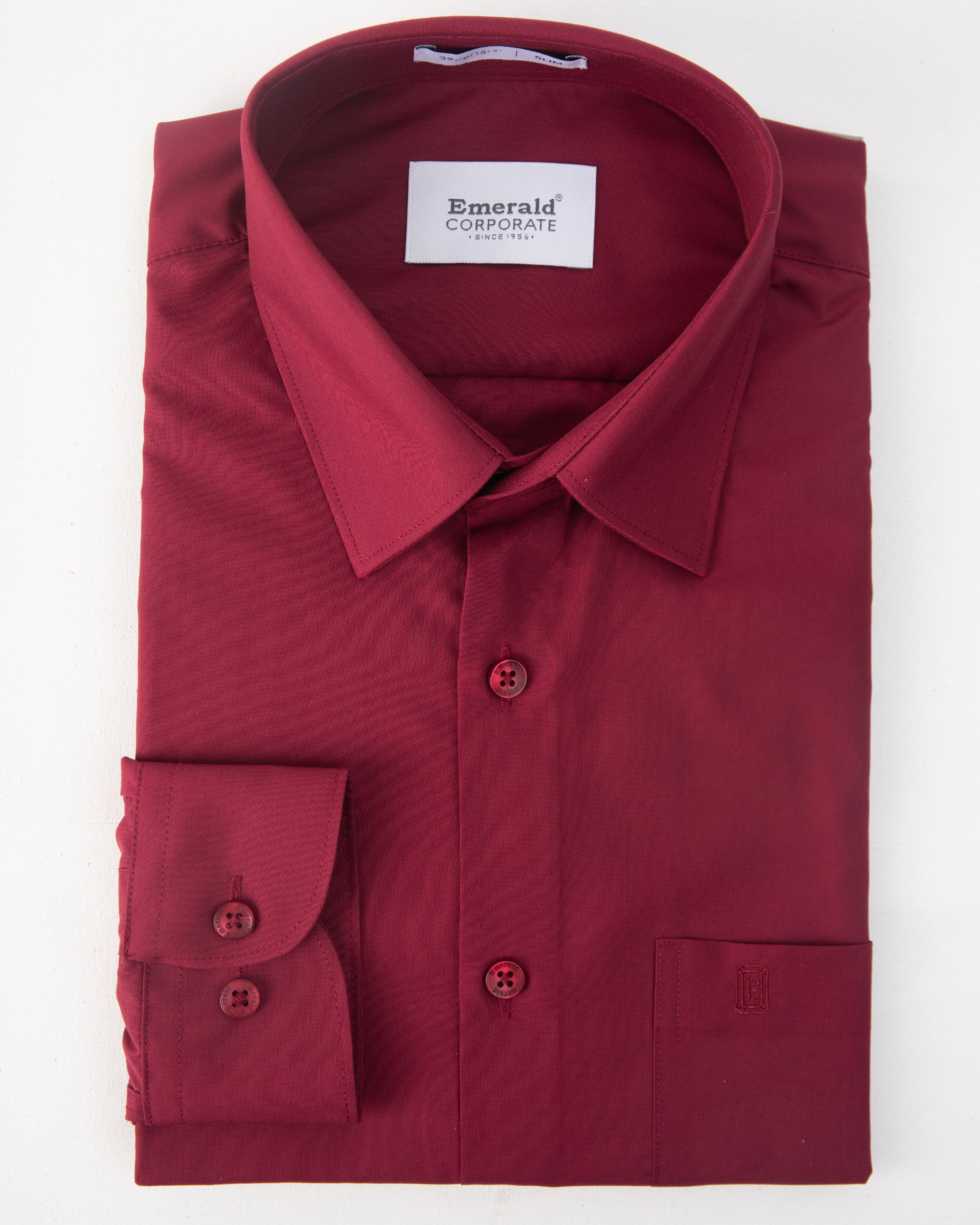 Emerald Corporate Plain Slim Fit-Scarlet