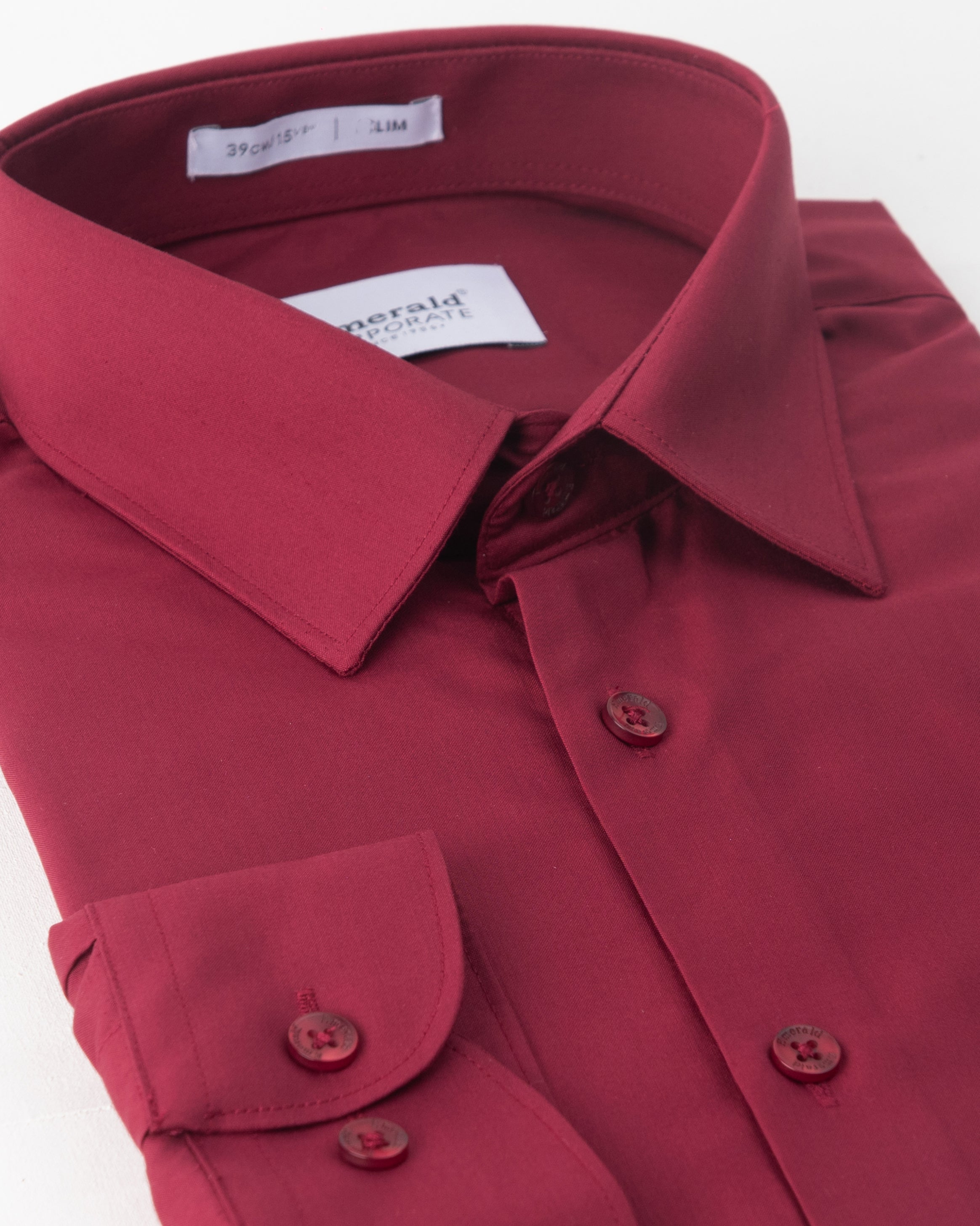 Emerald Corporate Plain Slim Fit-Scarlet