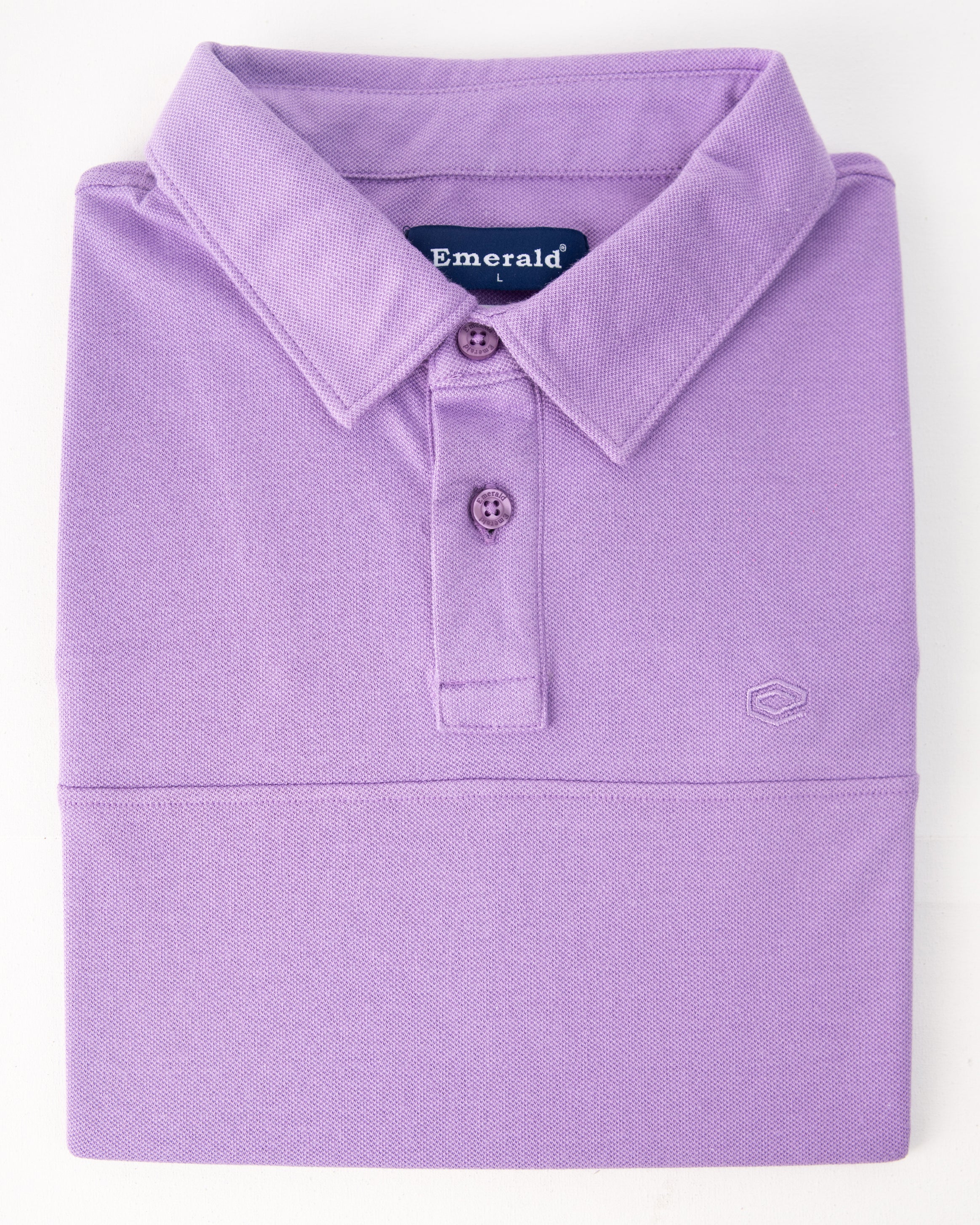 Emerald Polo Plain Slim Fit-Purple Bougainvilla