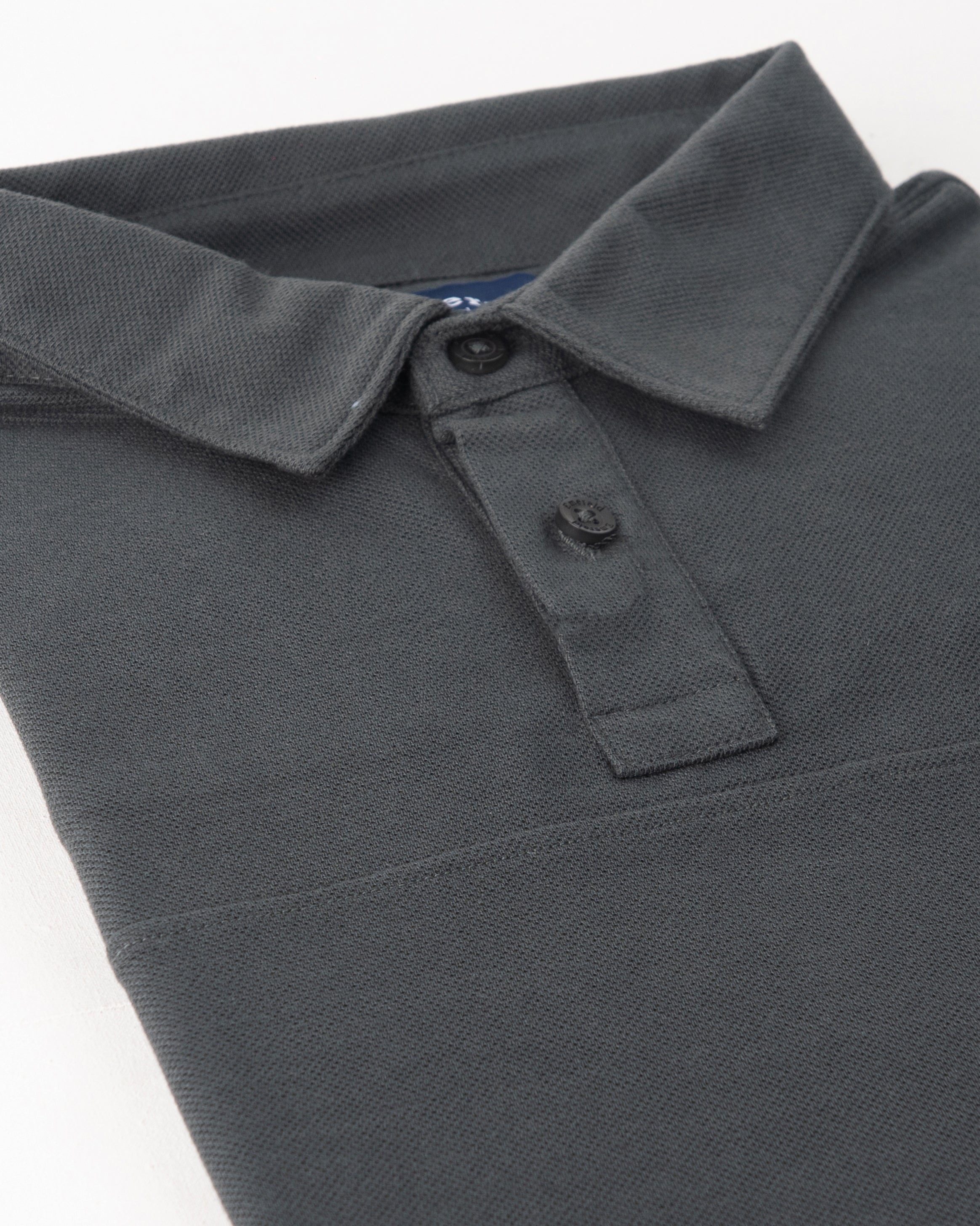 Emerald Polo Plain Slim Fit-Charcoal