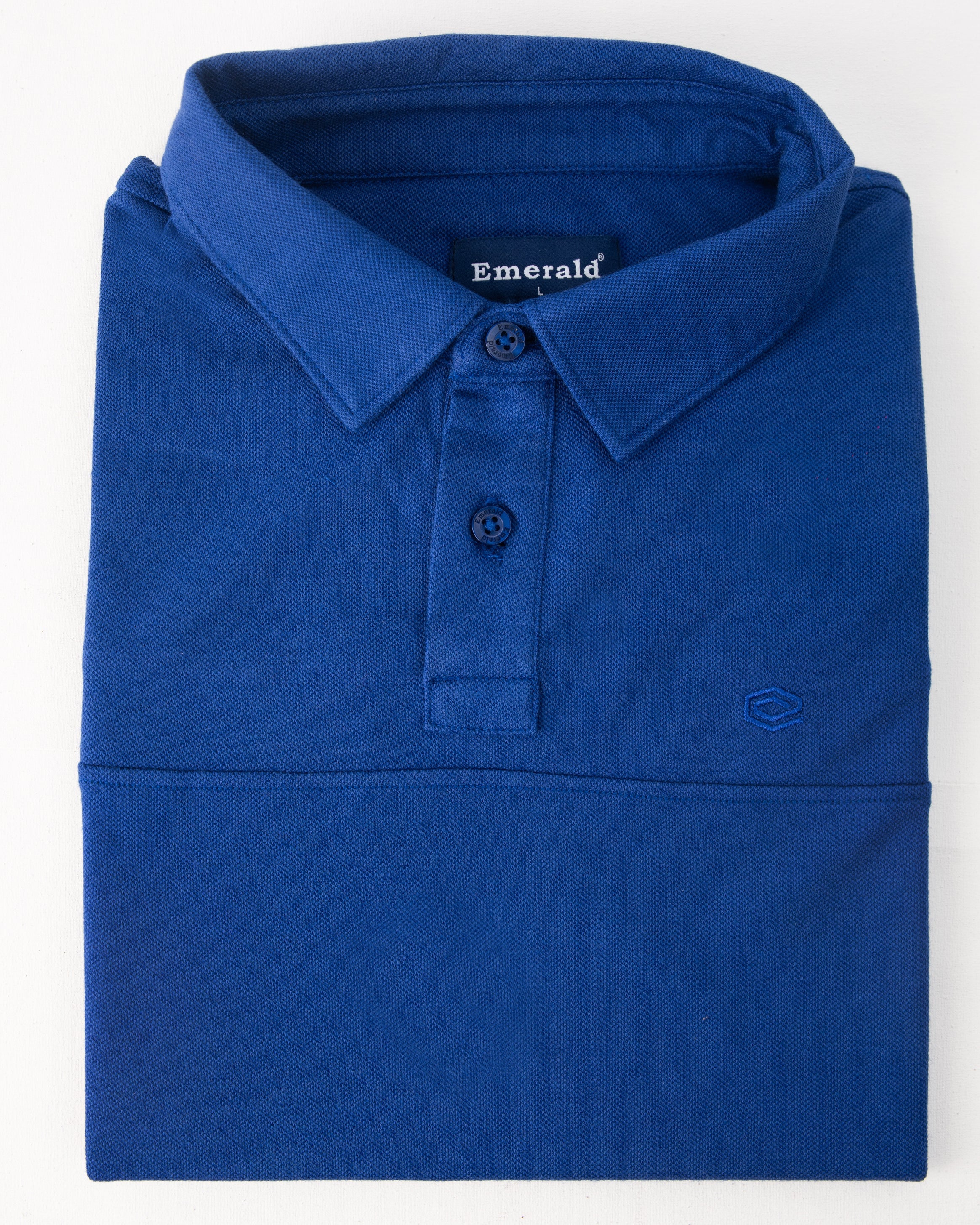 Emerald Polo Plain Slim Fit-Dazzling Blue