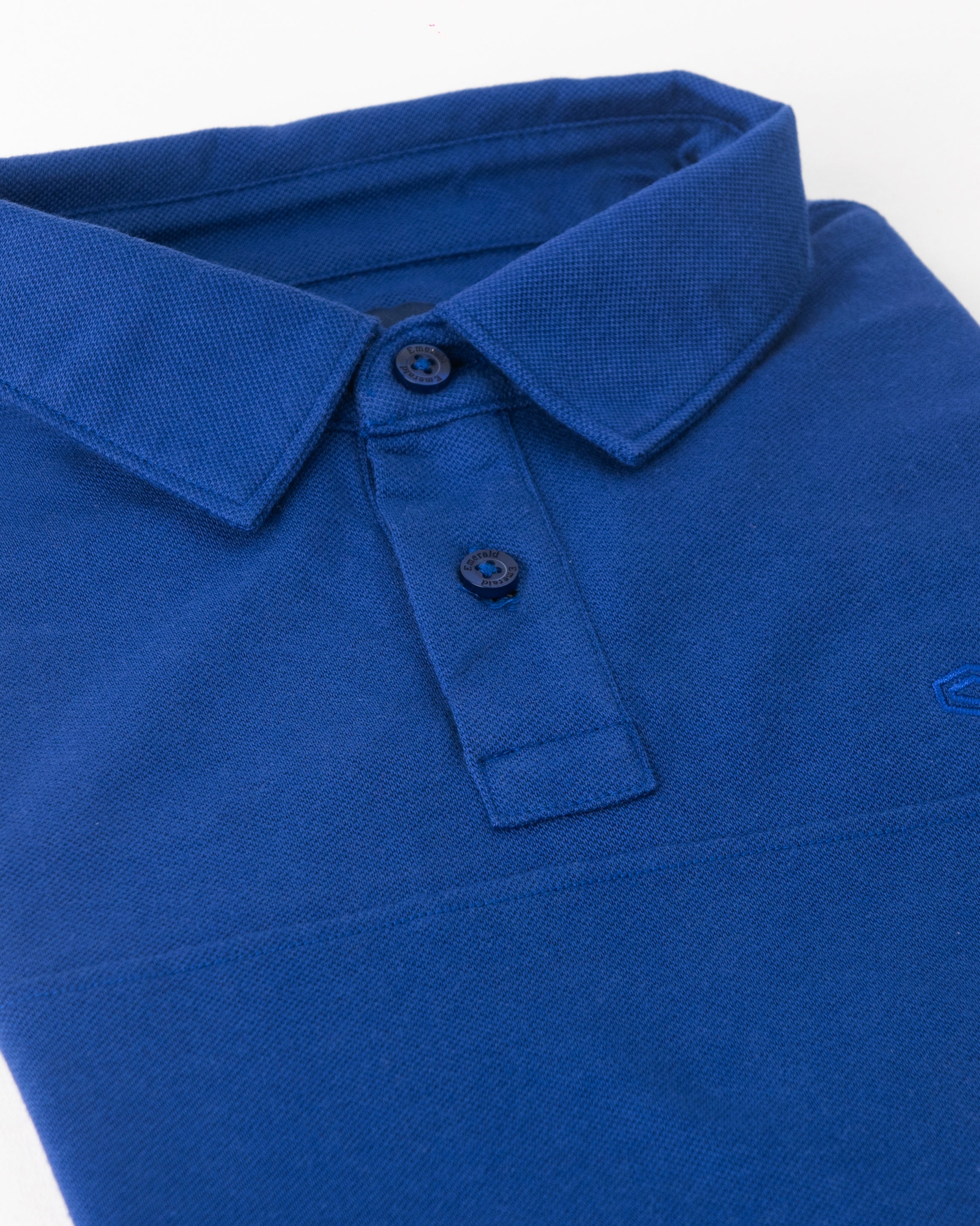 Emerald Polo Plain Slim Fit-Dazzling Blue