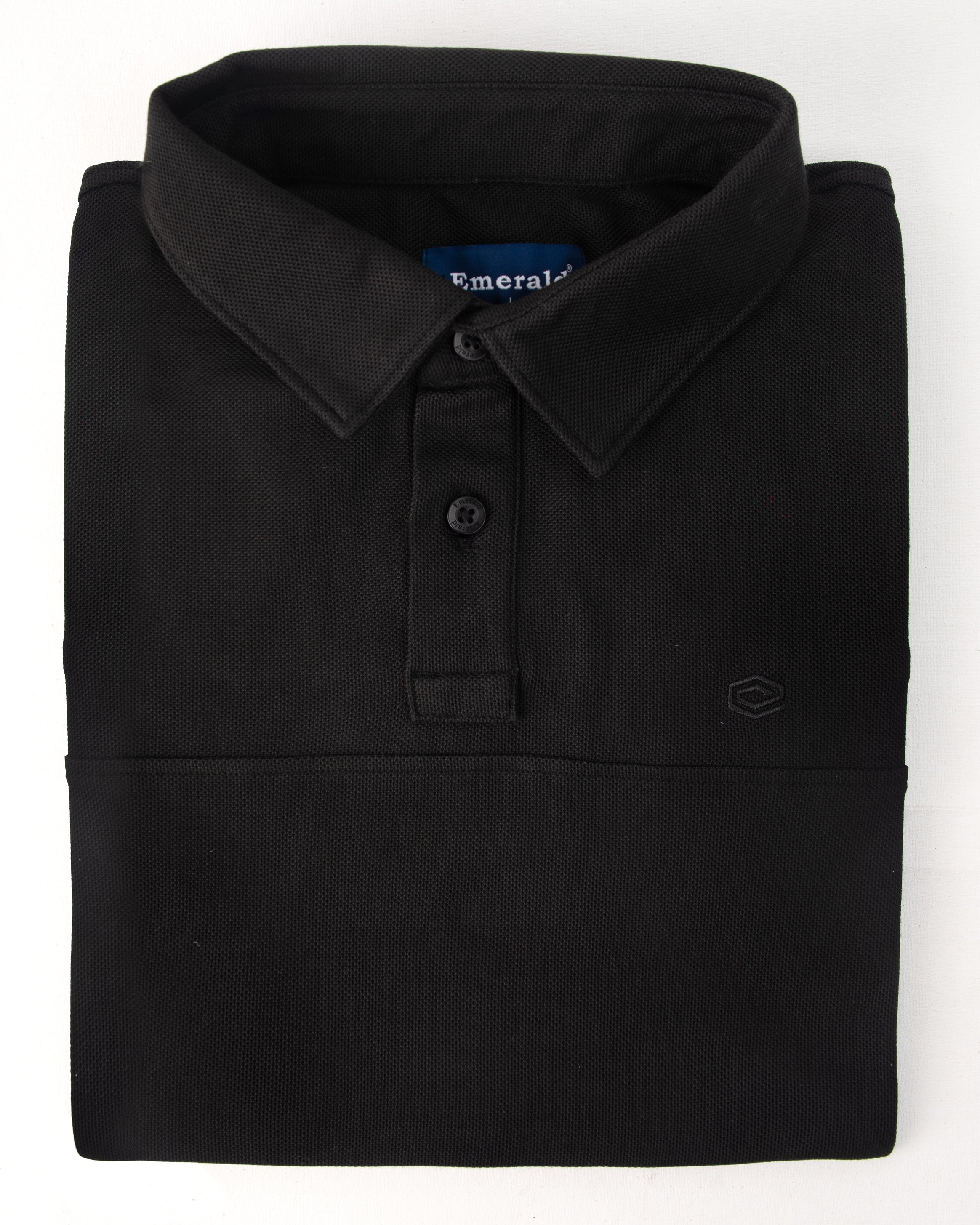 Emerald Polo Plain Slim Fit-Black Inck