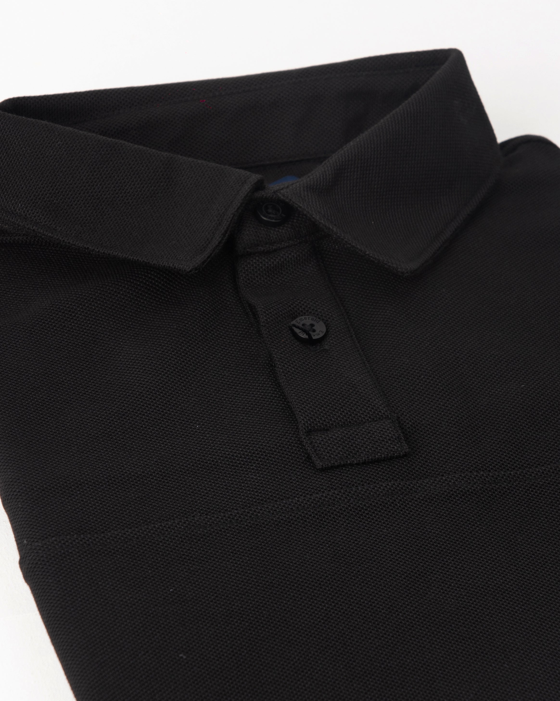 Emerald Polo Plain Slim Fit-Black Inck