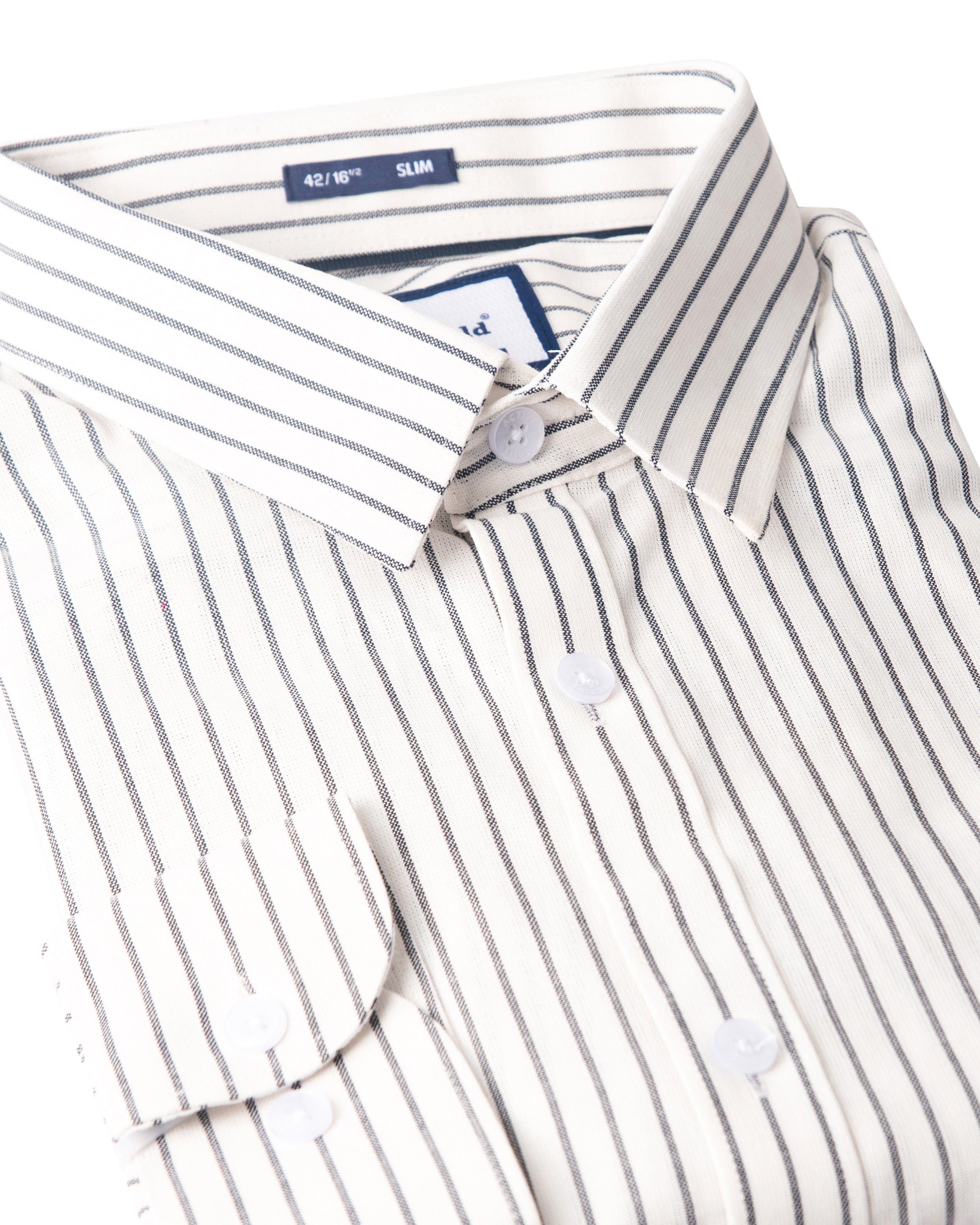 Emerald Active Stripe Slim Fit-Antiqe White