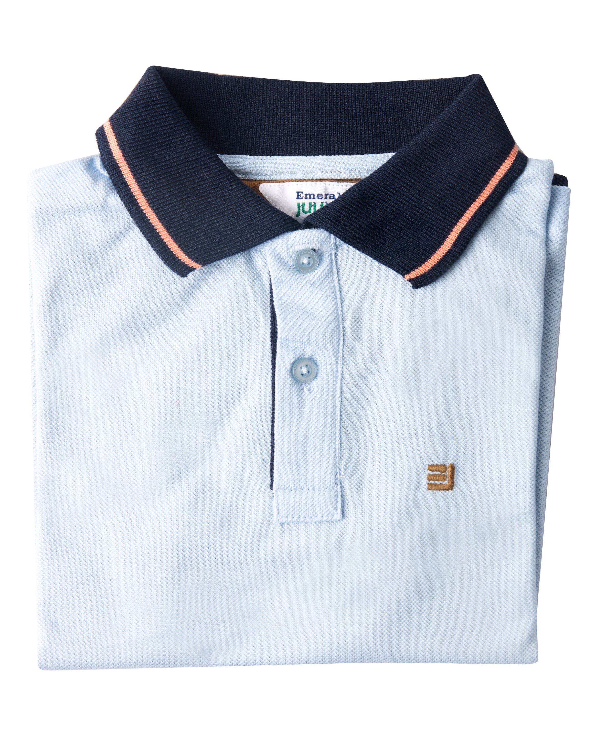 Emerald Junior Polo Pique Solid-Blue Depths