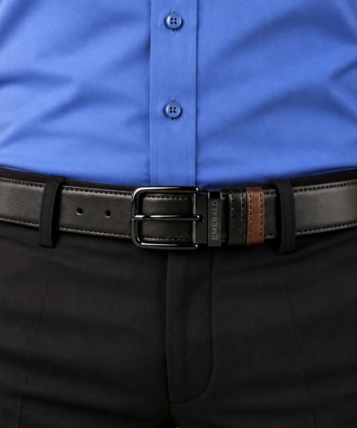 Emerald Classic Black Pin Buckle Belt