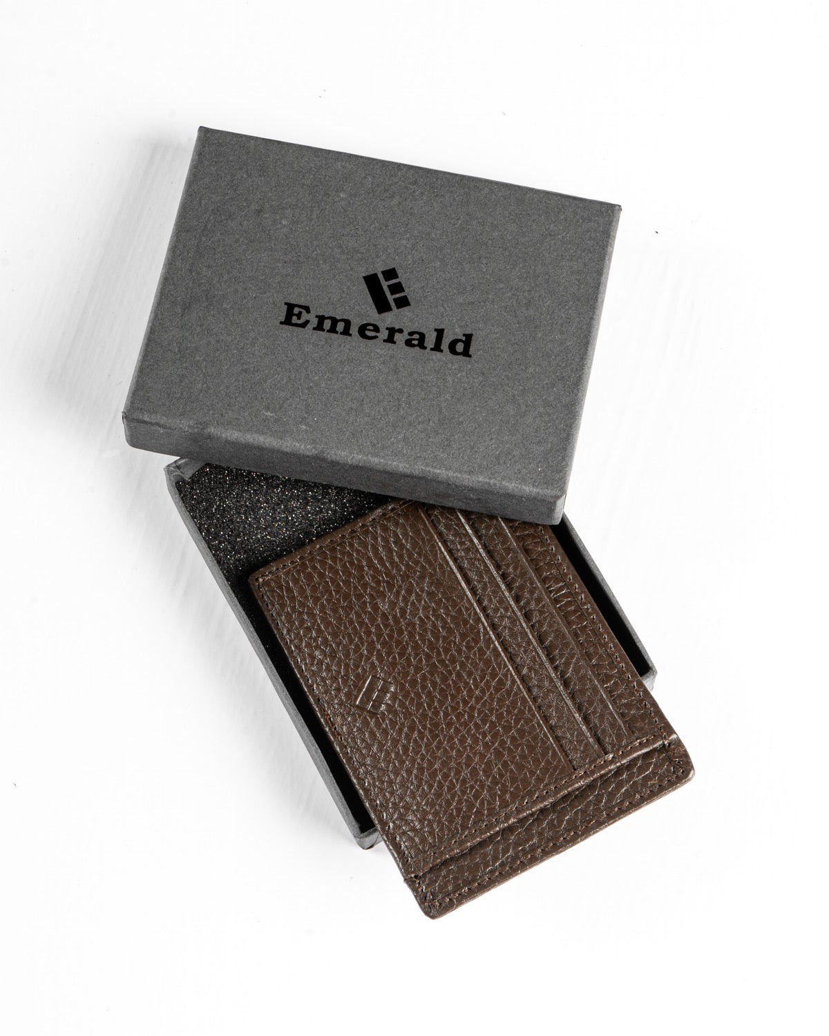 Emerald Card Holder Floter Genuine Leather - Brown