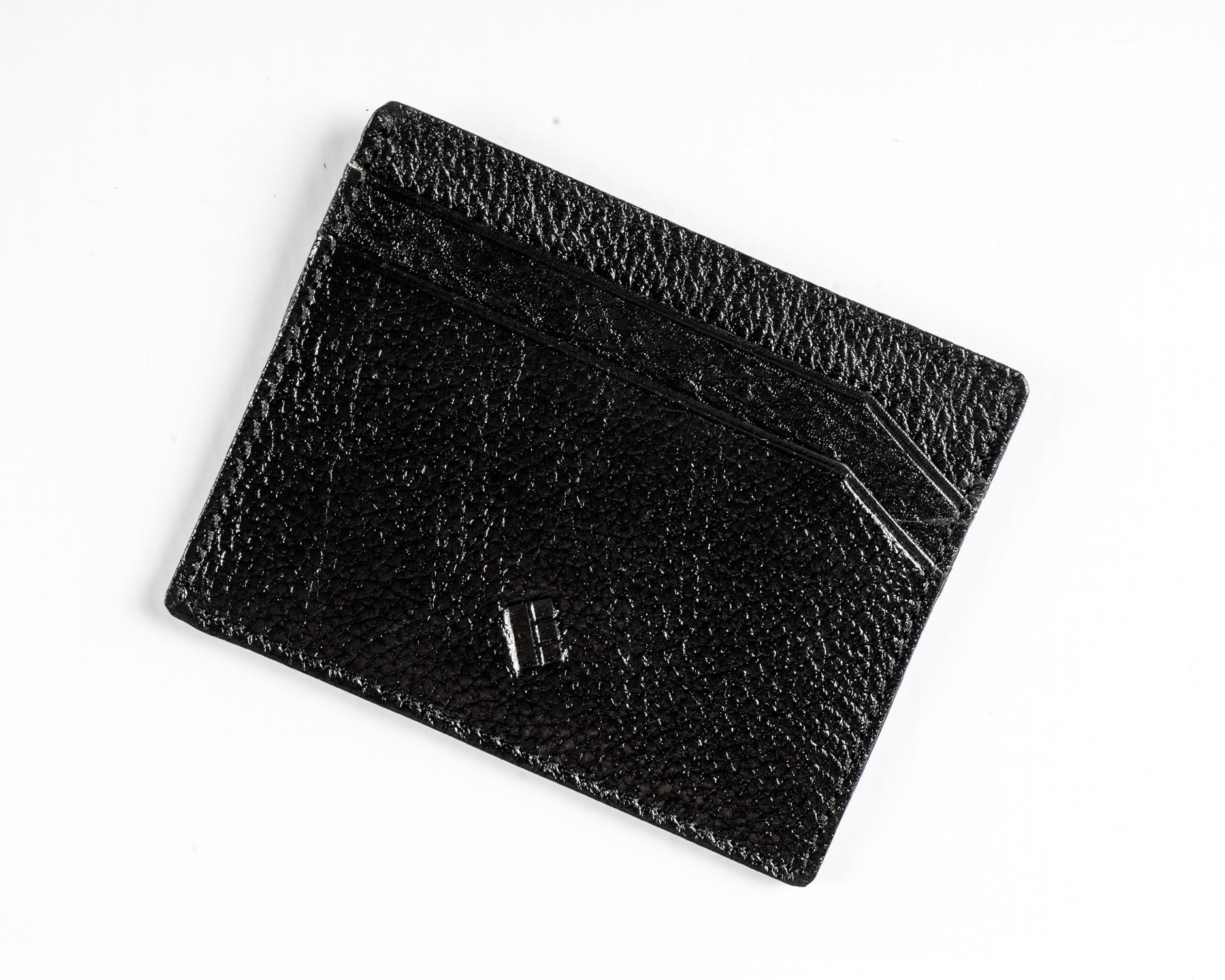Emerald Card Holder  Genuine Leather - Black