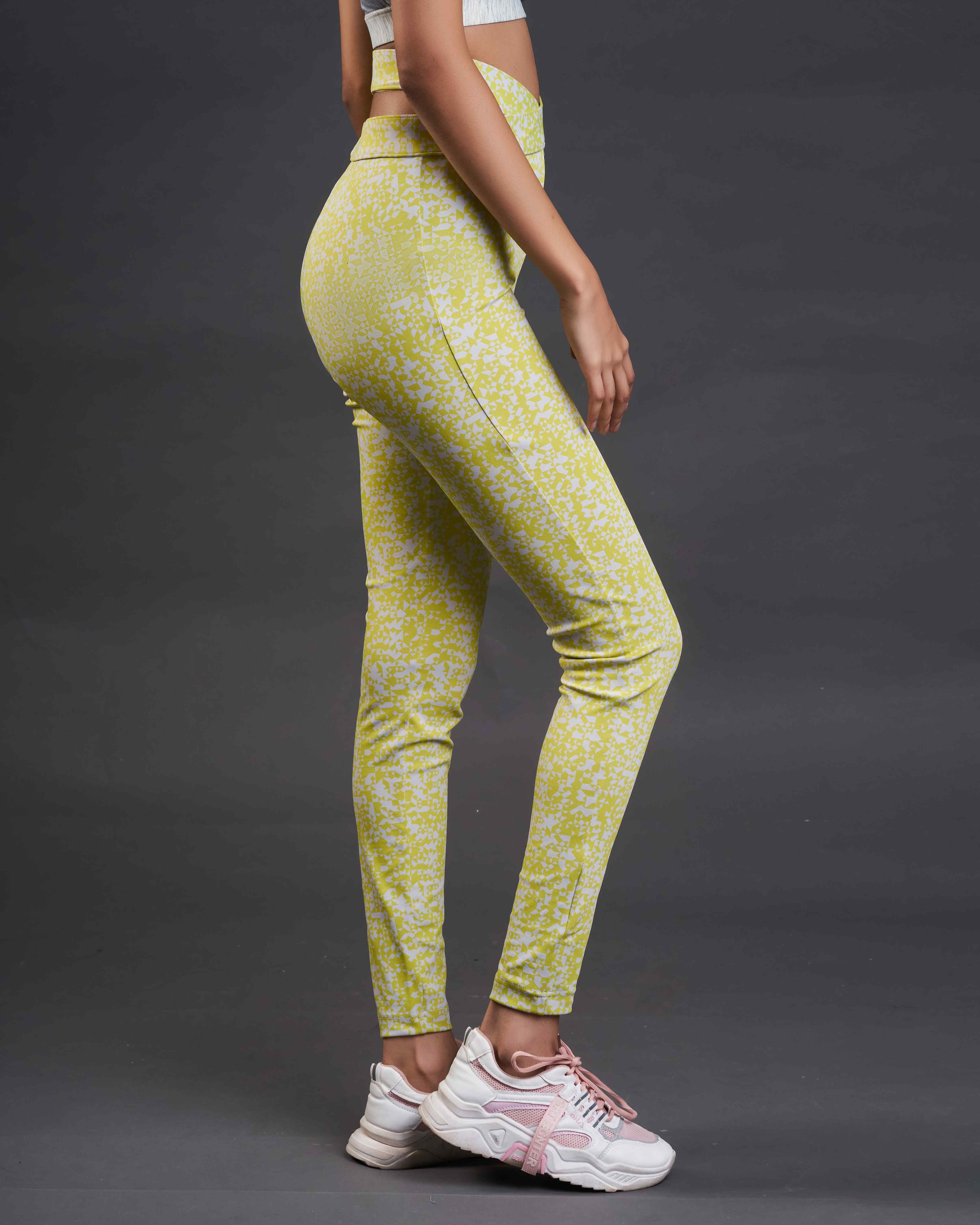 Runn Active Wear Printed Athleisure Fit-Lime