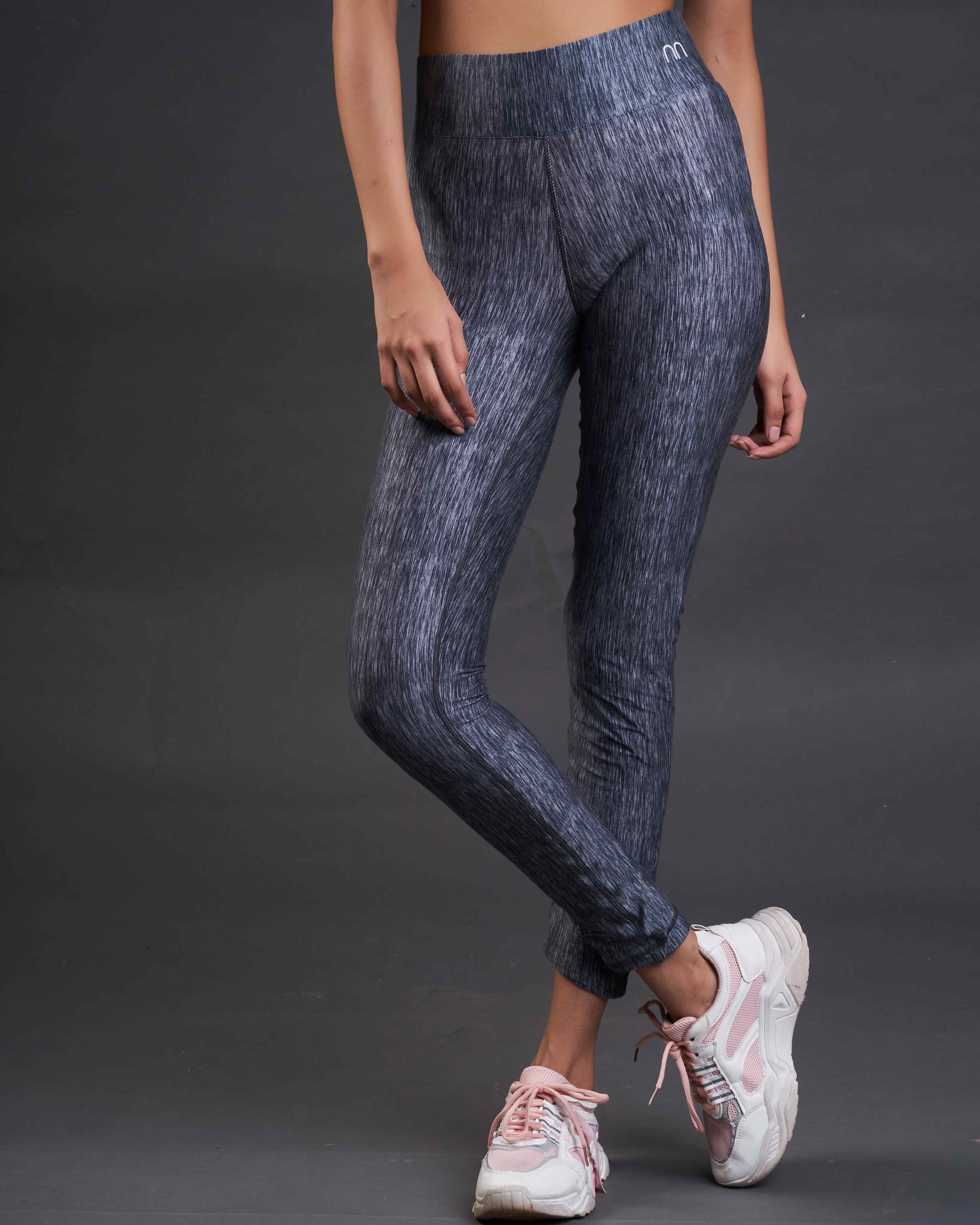 Runn Active Wear Printed Athleisure Fit-Black/Gray