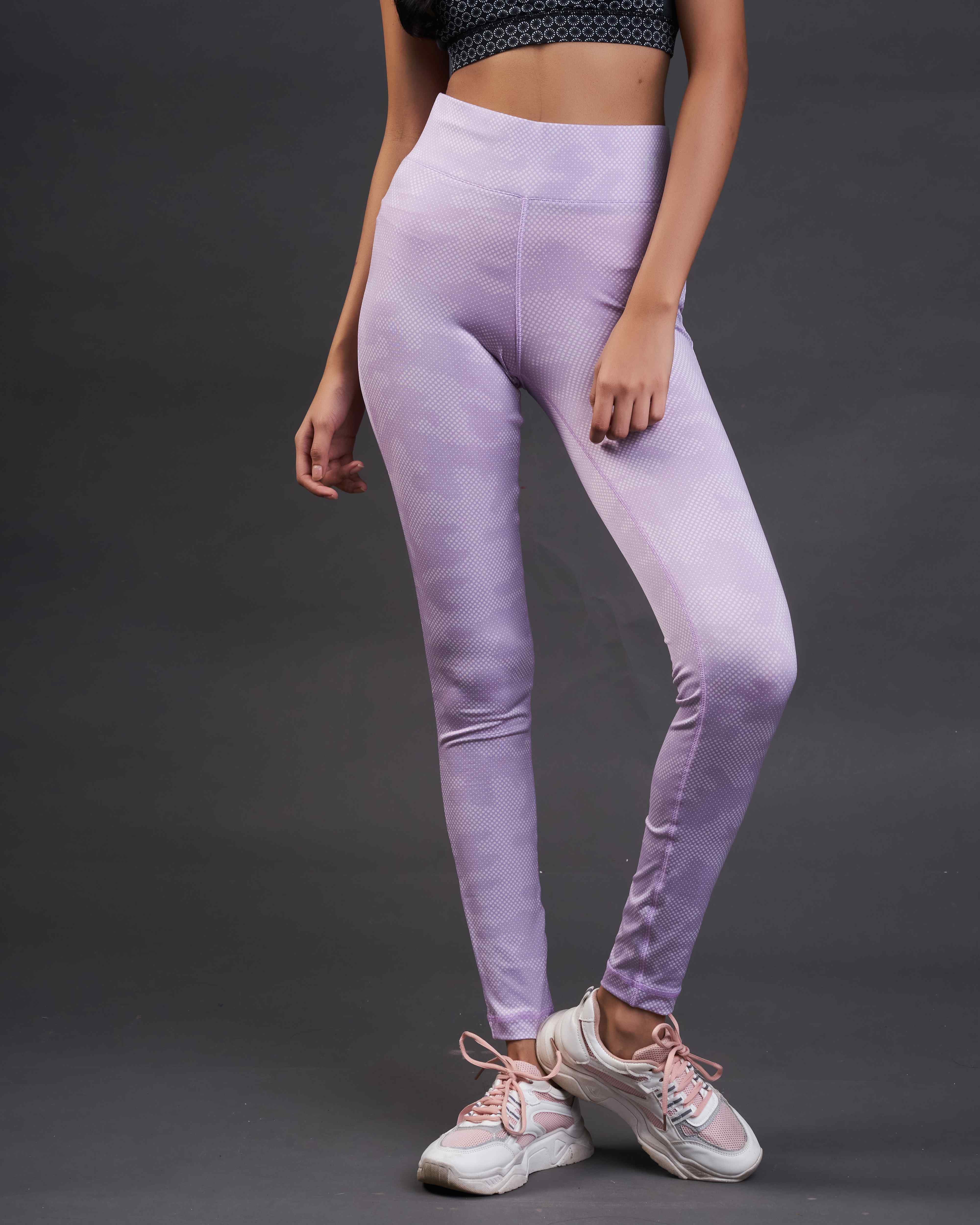Runn Active Wear Printed Athleisure Fit-Lilac