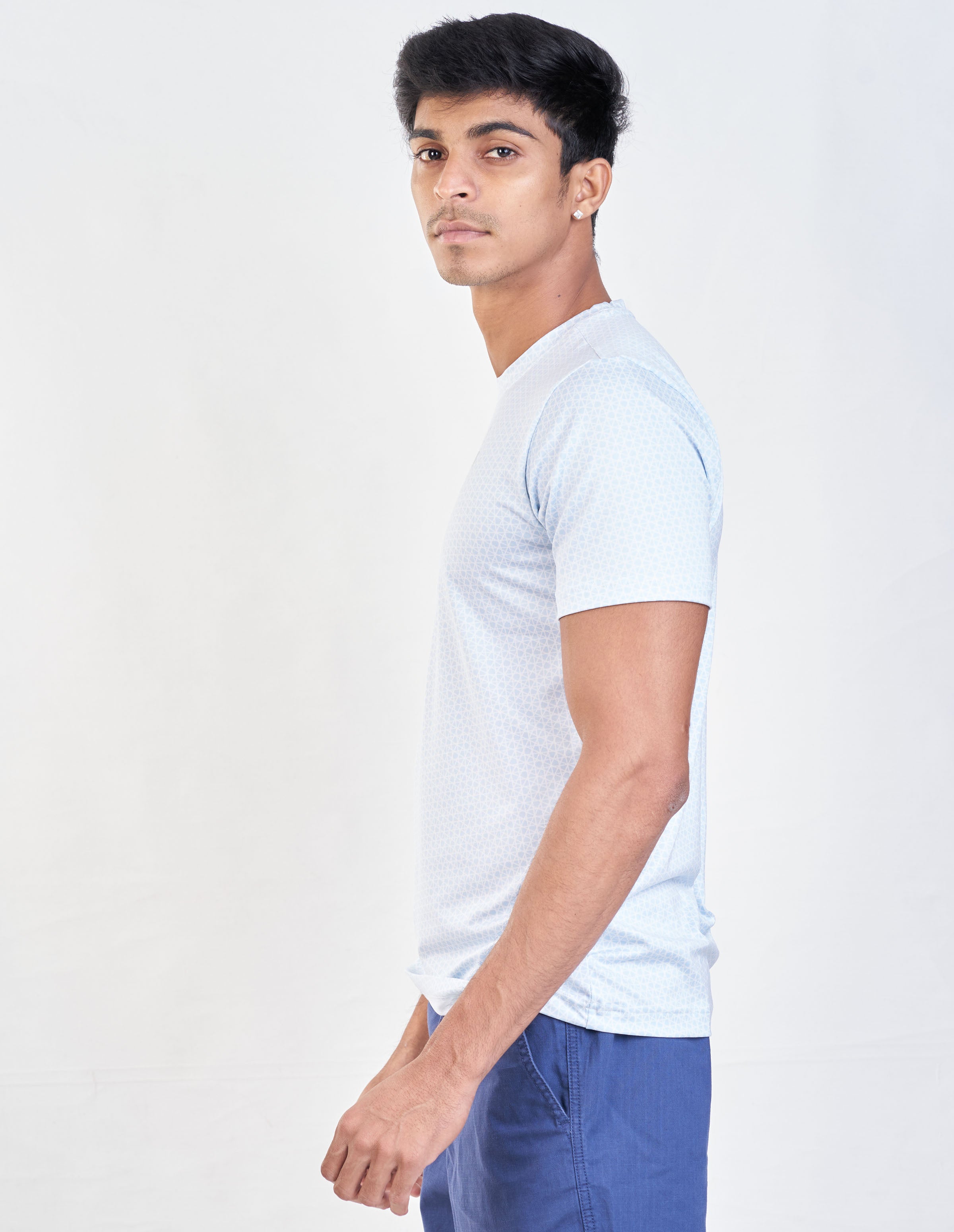 Runn Athleisure Printed Slim Fit-Powder