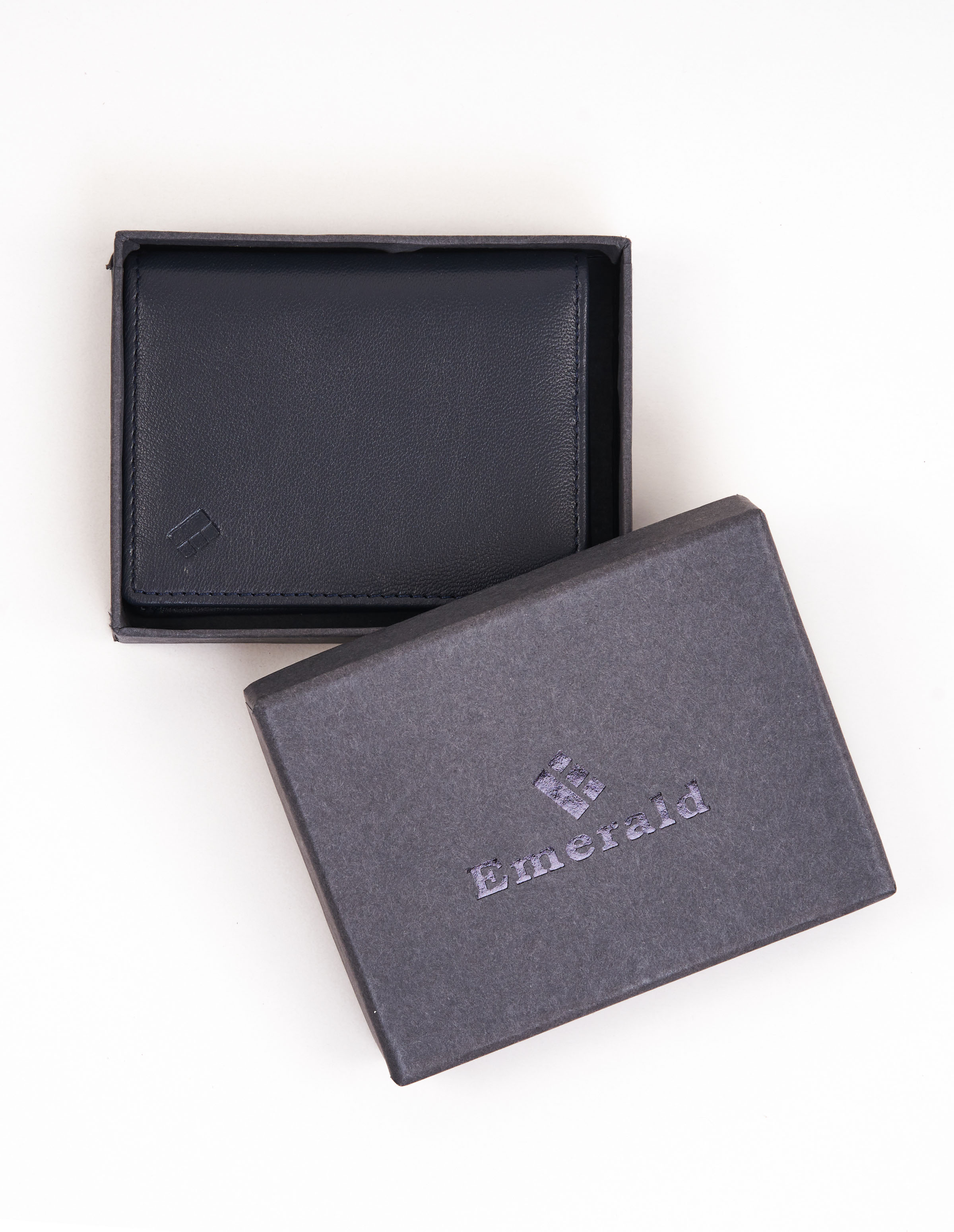 Emerald Card Holder Bifold Genuine leather - Blue